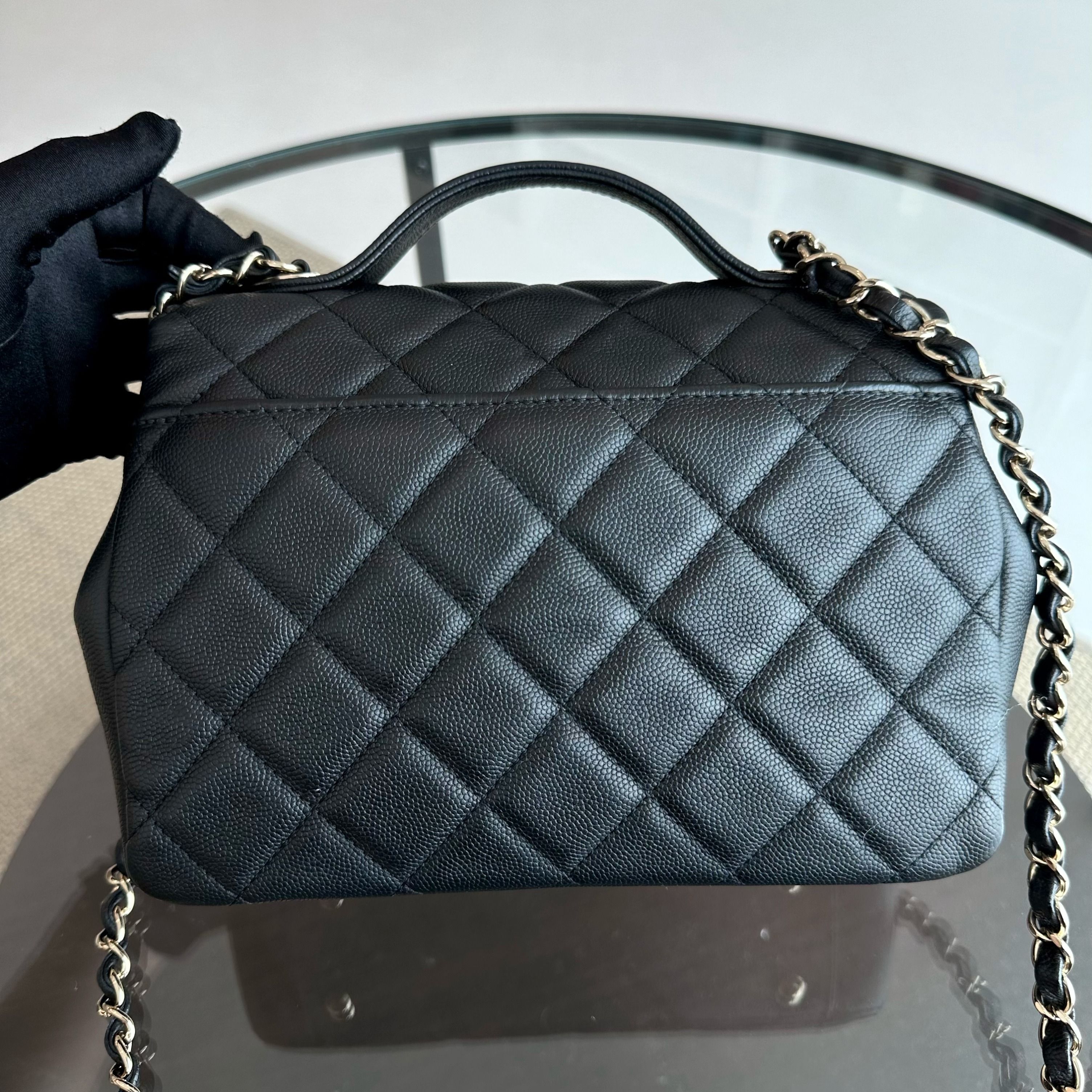 Chanel Caviar Medium 23CM Business Affinity Quilted Calfskin Black GHW No 27 - Luxury Evermore