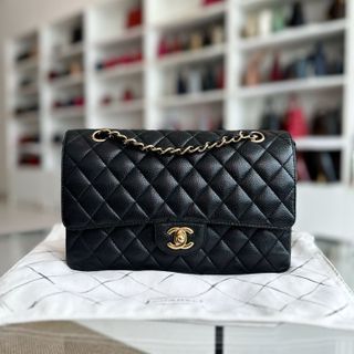 Chanel Caviar Medium Classic Flap Black GHW No 13 - Luxury Evermore