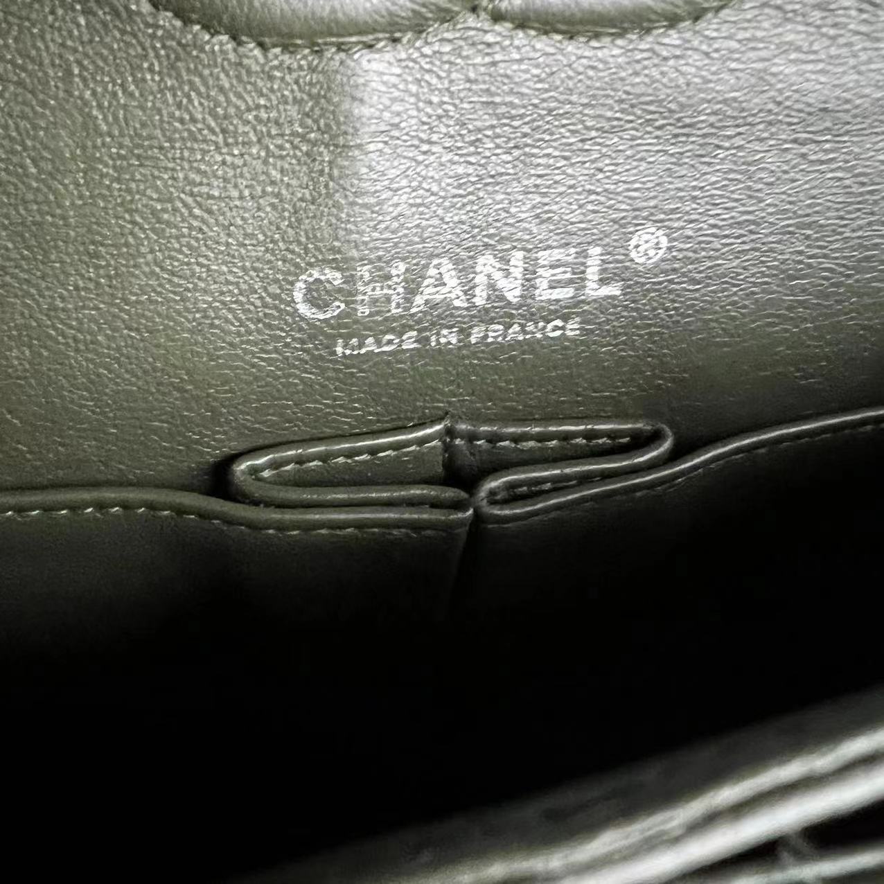 Chanel Caviar Medium Classic Flap Double Flap 25CM Quilted Calfskin Green GHW No 14 - Luxury Evermore