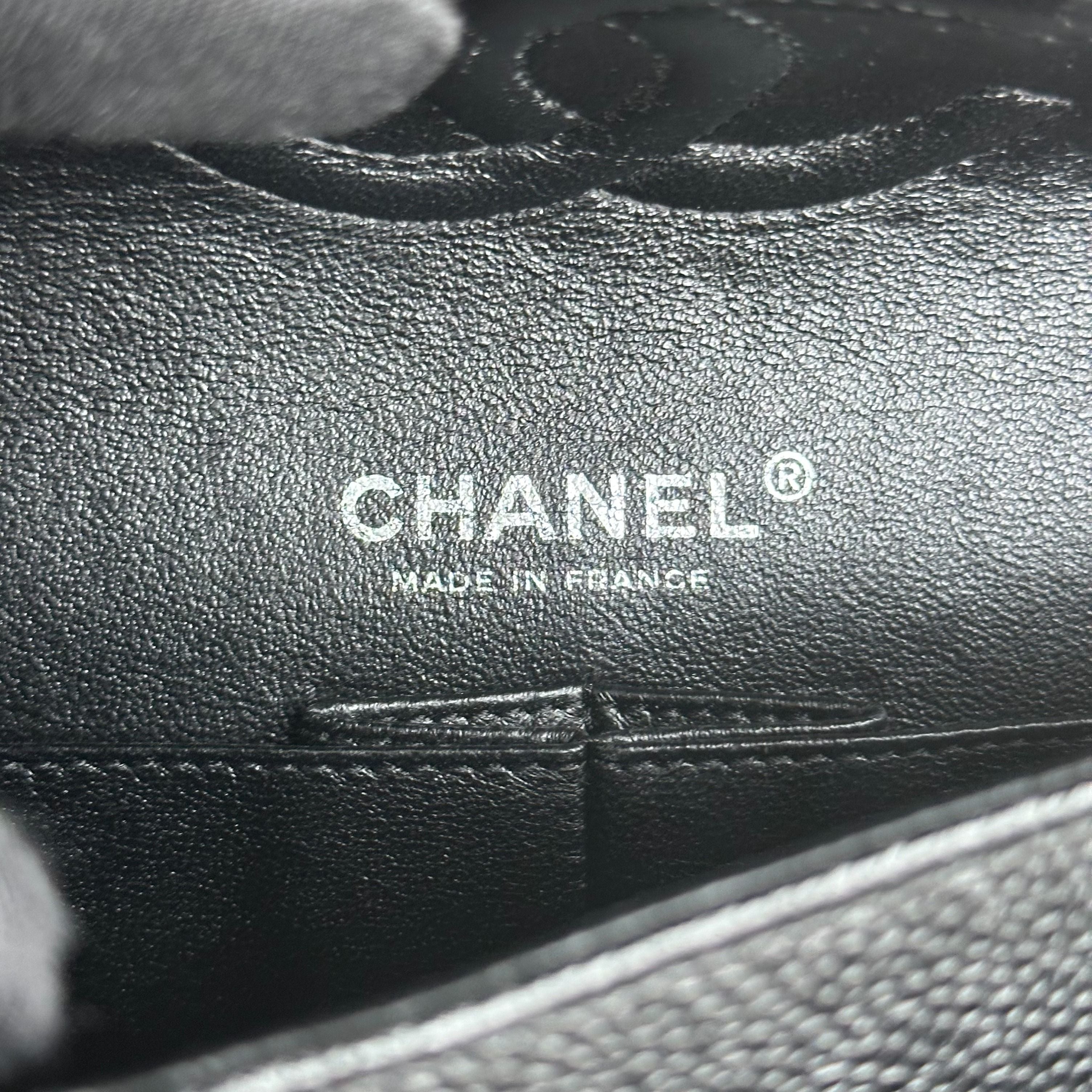 Chanel Caviar Medium Classic Flap Double Flap Quilted Calfskin Black SHW No 13 - Luxury Evermore