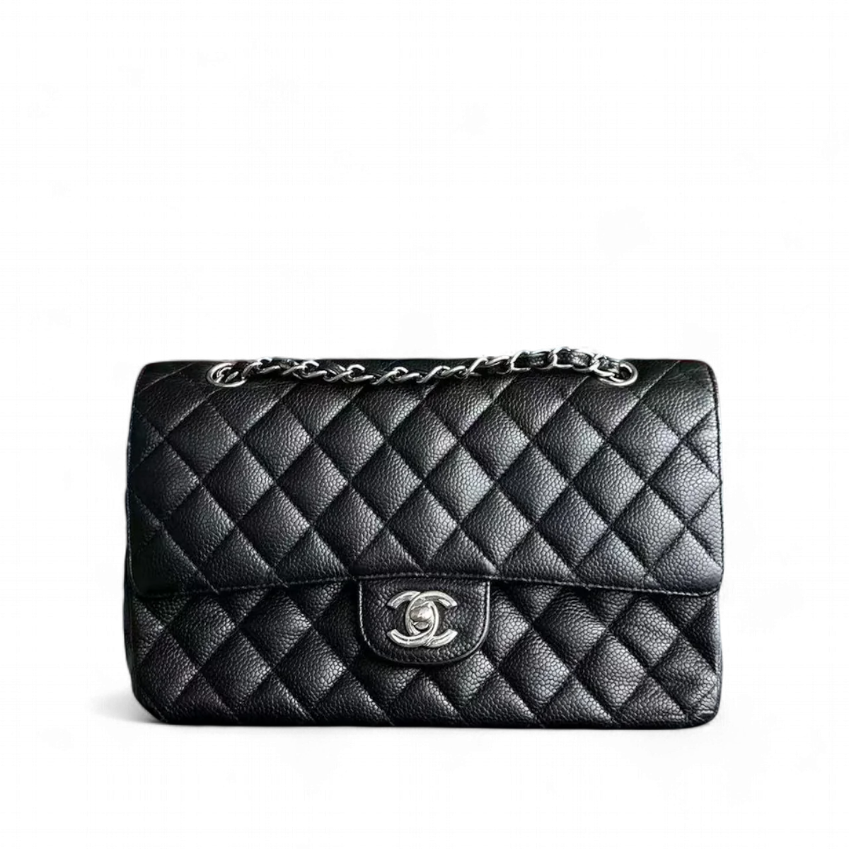 Chanel Classic Flap Caviar Double Flap Quilted Calfskin Black SHW No 14