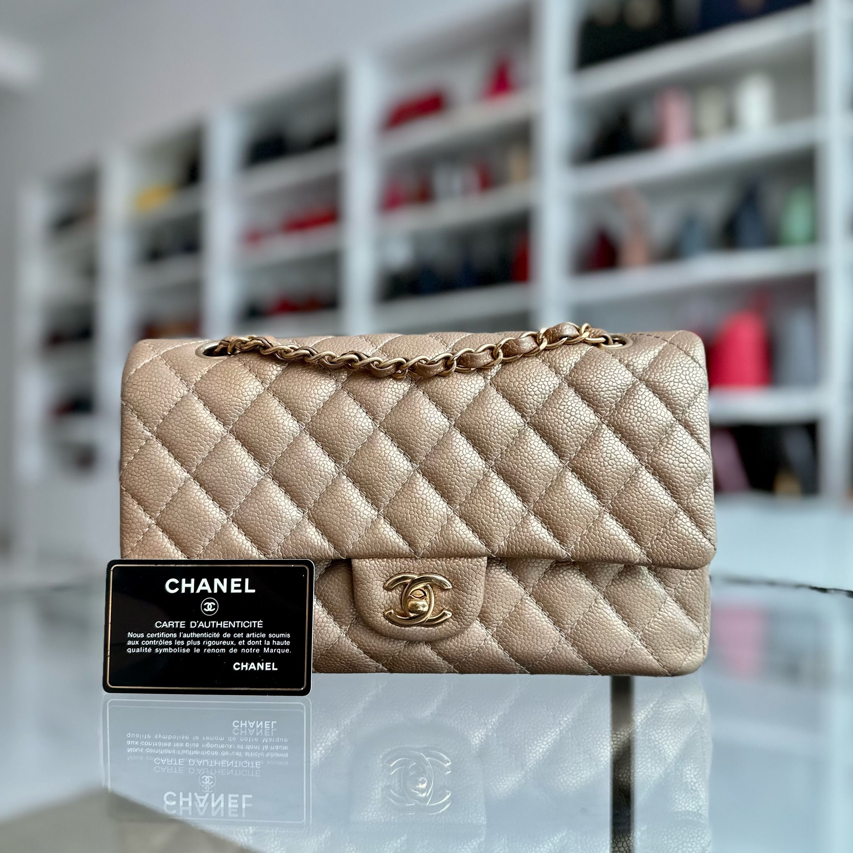 Chanel Caviar Medium Classic Flap Gold GHW No 20 - Luxury Evermore