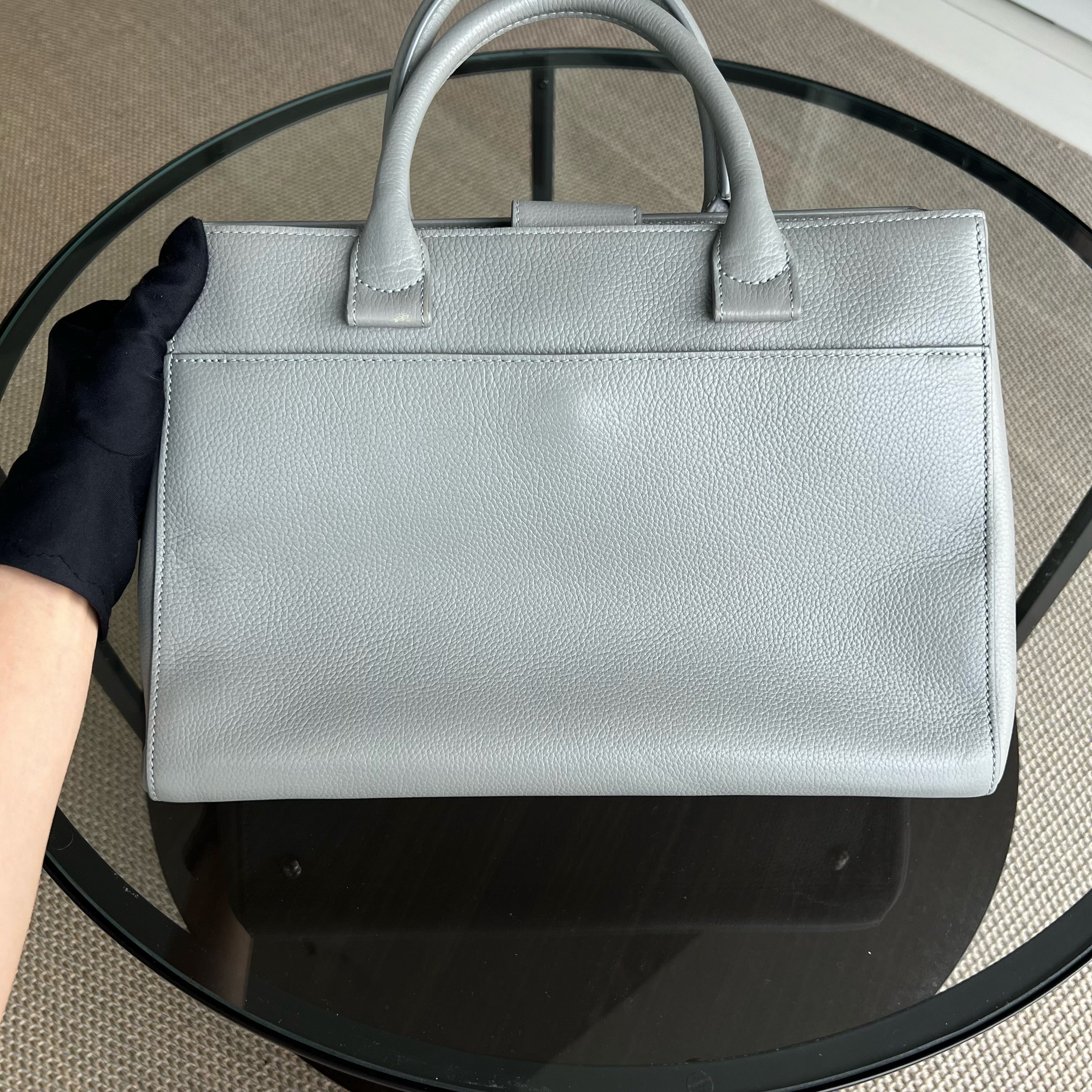 Chanel Caviar Neo Executive Tote Bag Grey Gray Silver Hardware Series 23 - Luxury Evermore