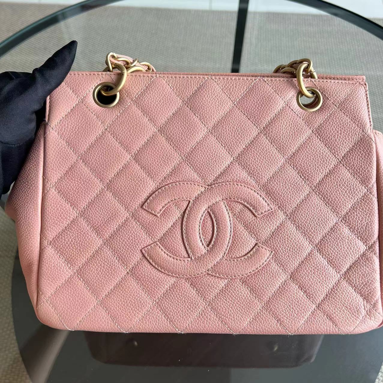 Chanel Caviar PTT Petite Timeless Tote Quilted Grained Calfskin Sakura Pink Golden Hardware Series 6 - Luxury Evermore