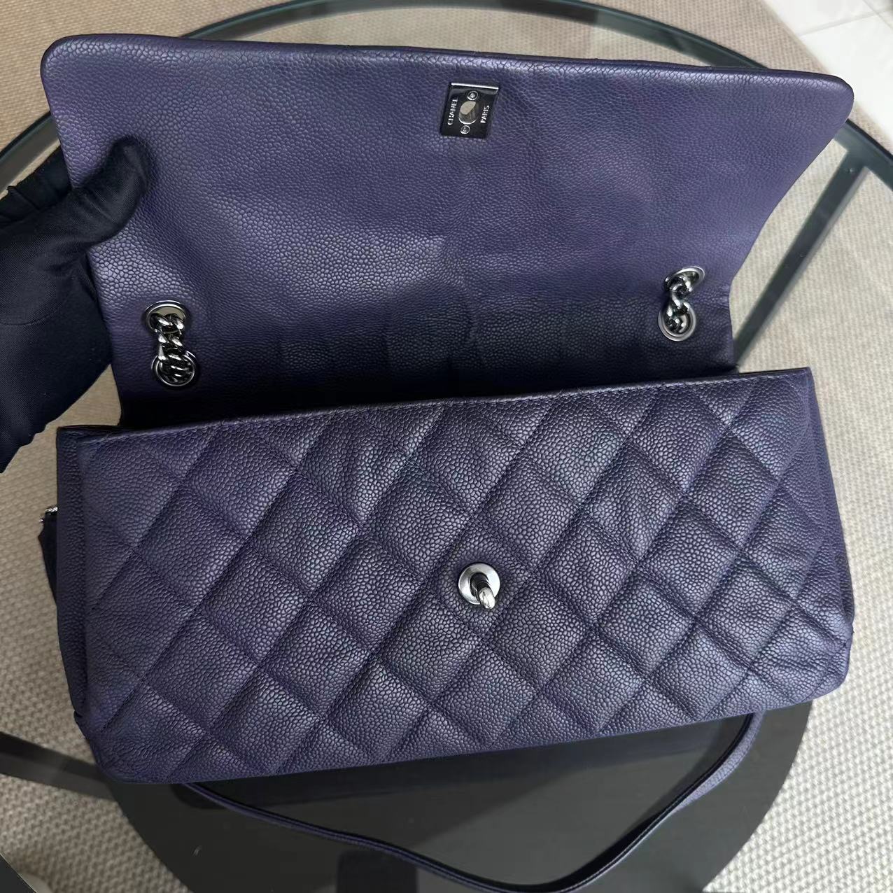 Chanel Caviar Quilted Jumbo Matelasse Seasonal Flap Quilted Calfskin SHW No 16 - Luxury Evermore