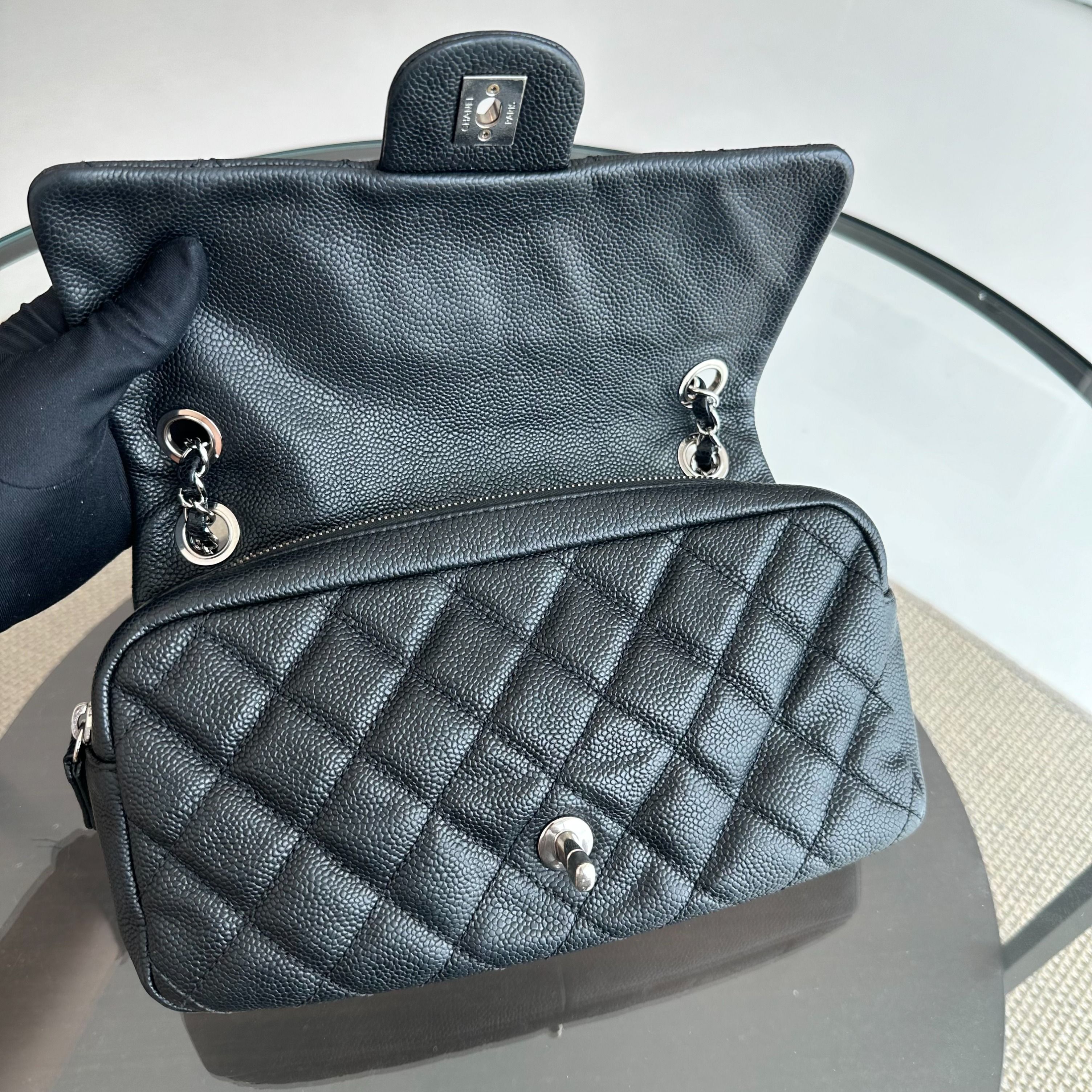 Chanel Caviar Seasonal Flap Zipper Black SHW No 17 - Luxury Evermore