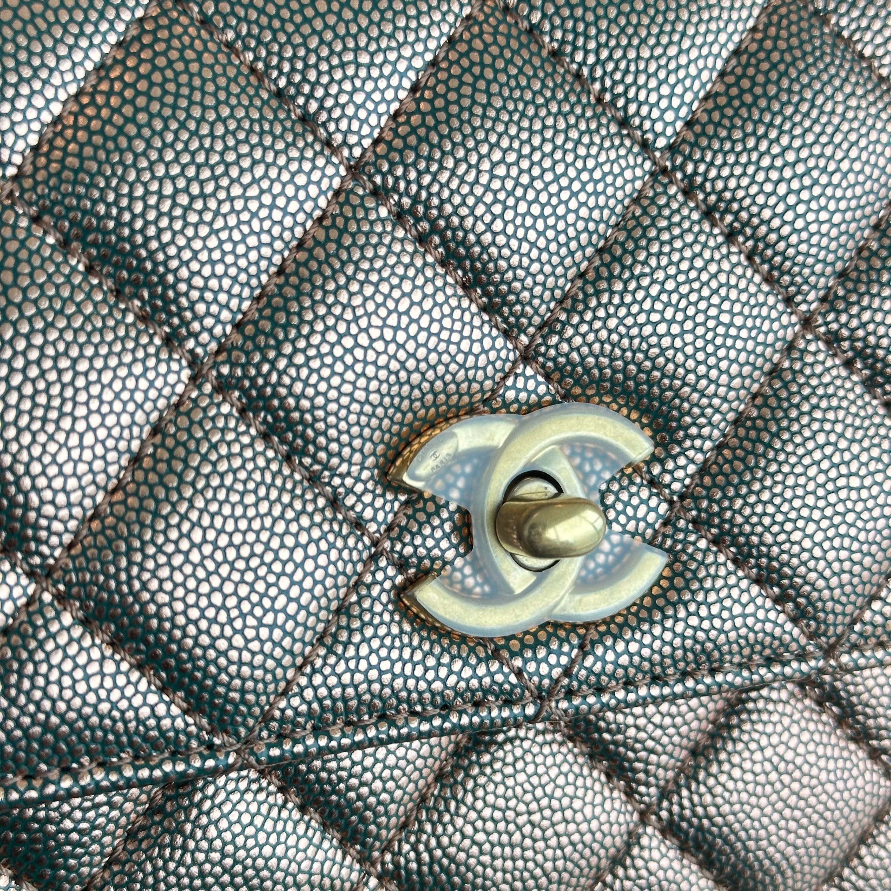 Chanel Caviar Small Coco Handle Quilted Calfskin Limited Edition Gold GHW No 27 - Luxury Evermore