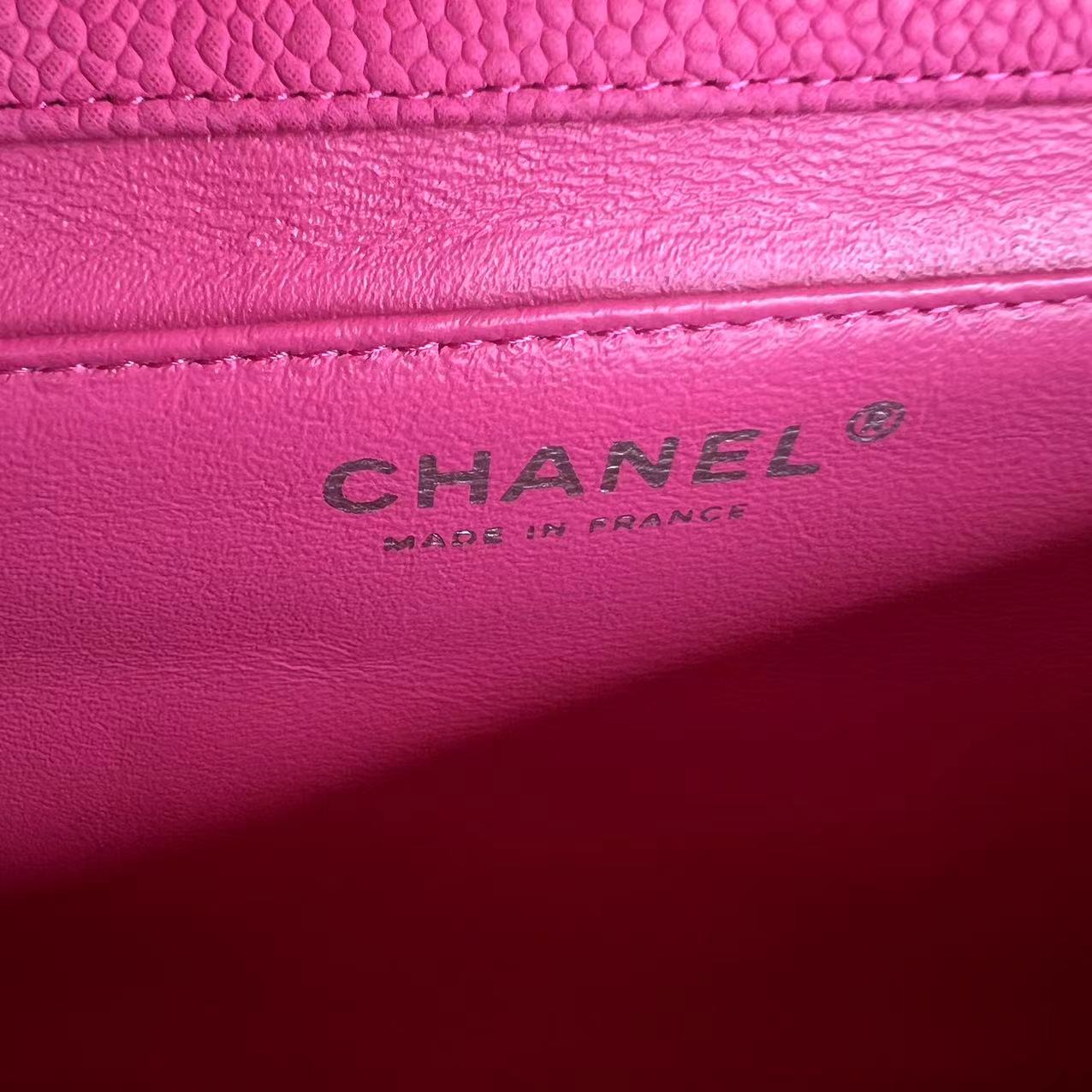 Chanel Caviar Timeless Classic Flap Clutch Quilted Calfskin Hot Pink SHW No 18 - Luxury Evermore