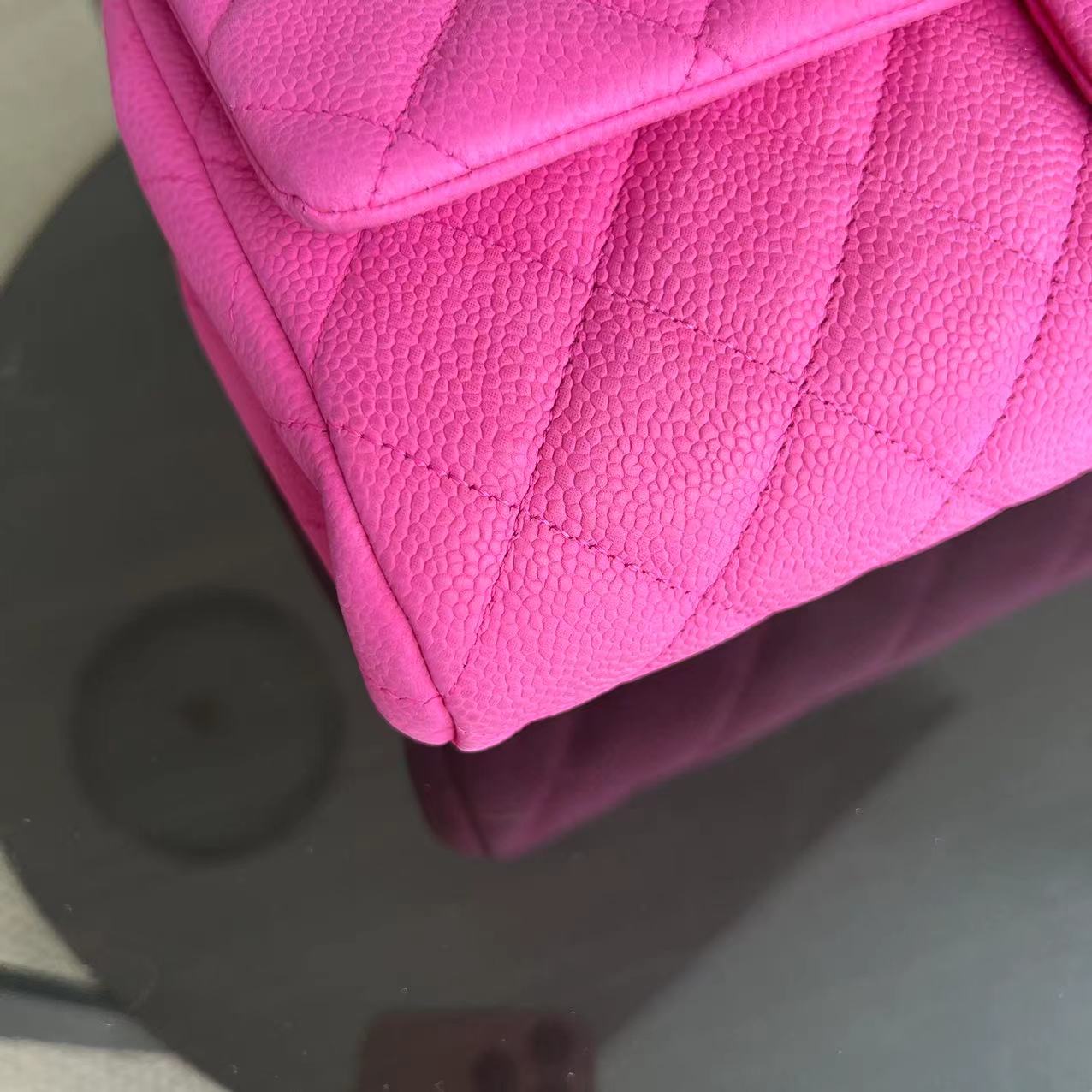 Chanel Caviar Timeless Classic Flap Clutch Quilted Calfskin Hot Pink SHW No 18 - Luxury Evermore