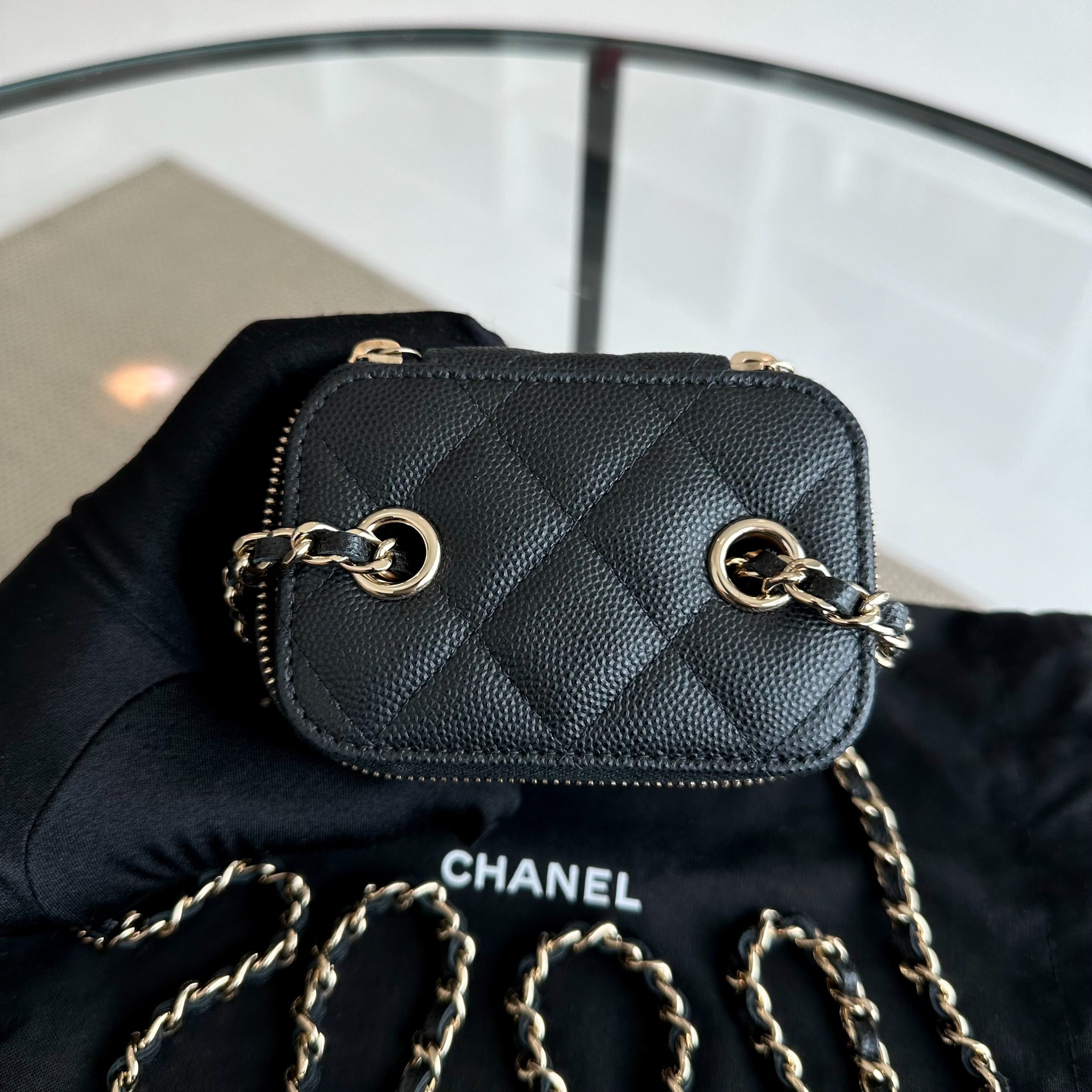 Chanel Caviar Vanity Mini Quilted Black GHW No 31 - Luxury Evermore