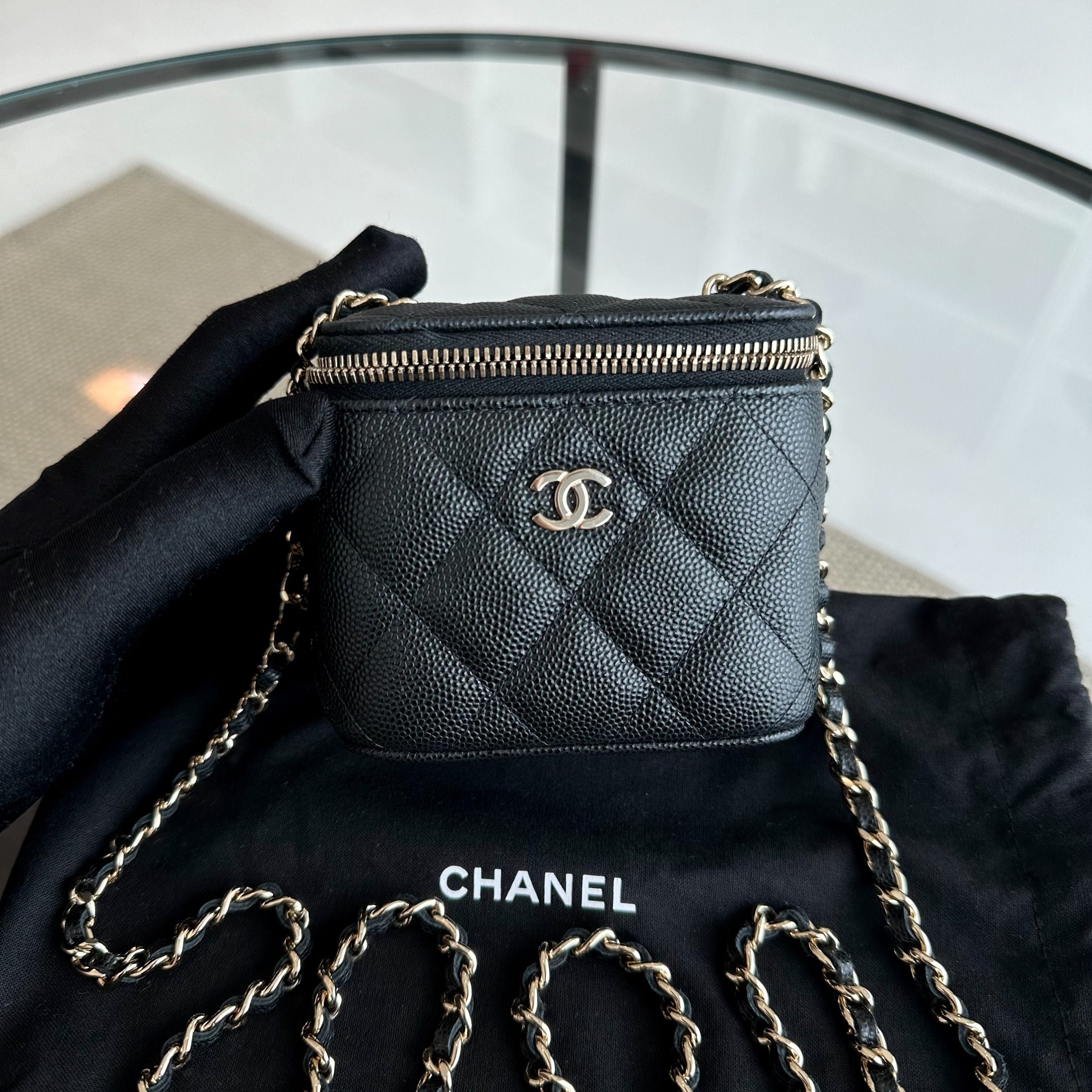 Chanel Caviar Vanity Mini Quilted Black GHW No 31 - Luxury Evermore