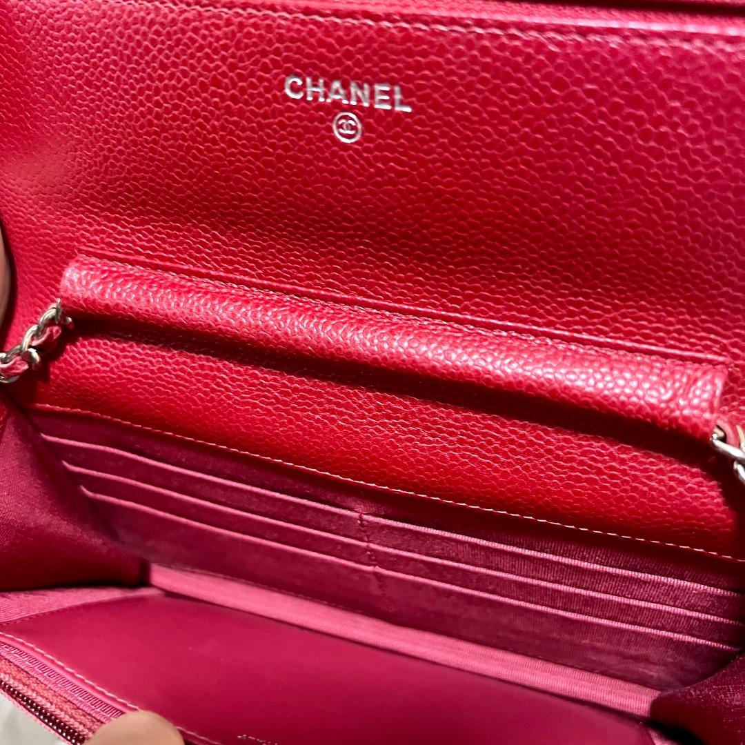 Chanel Caviar WOC Classic Wallet On Chain Red No 20 - Luxury Evermore