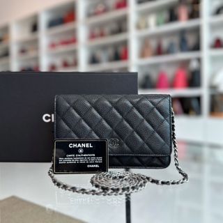 Chanel Caviar WOC Wallet On Chain Black SHW No 19 - Luxury Evermore