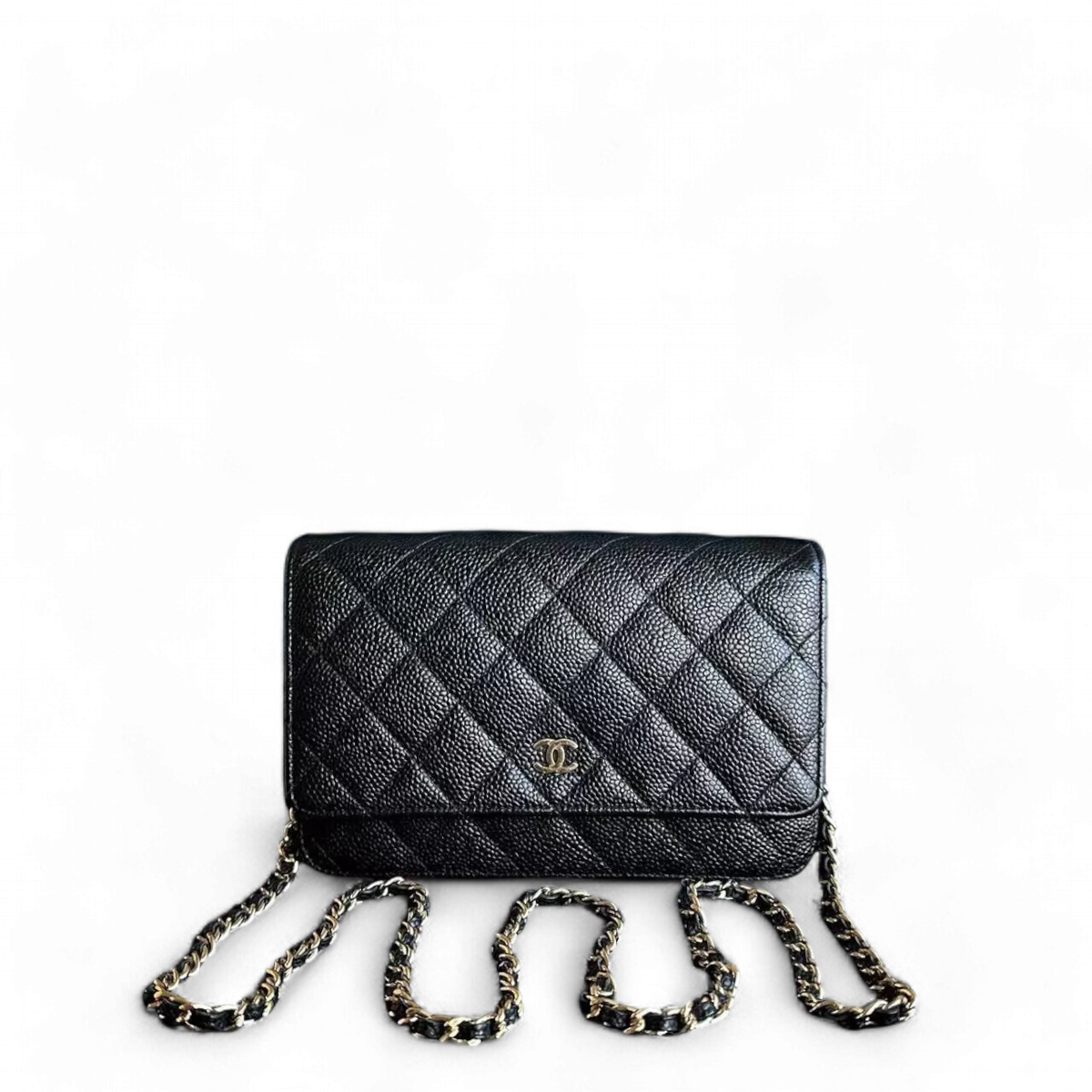 Chanel Caviar WOC Wallet On Chain Quilted Calfskin Black GHW No 18