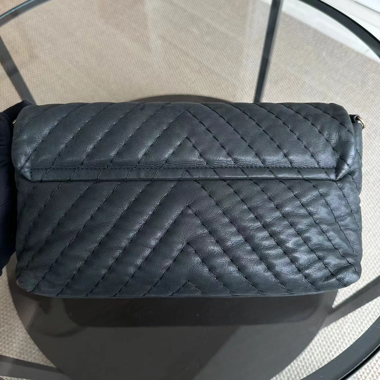 Chanel Chevron V-Stich Seasonal Classic Flap Black GHW NO 14 - Luxury Evermore