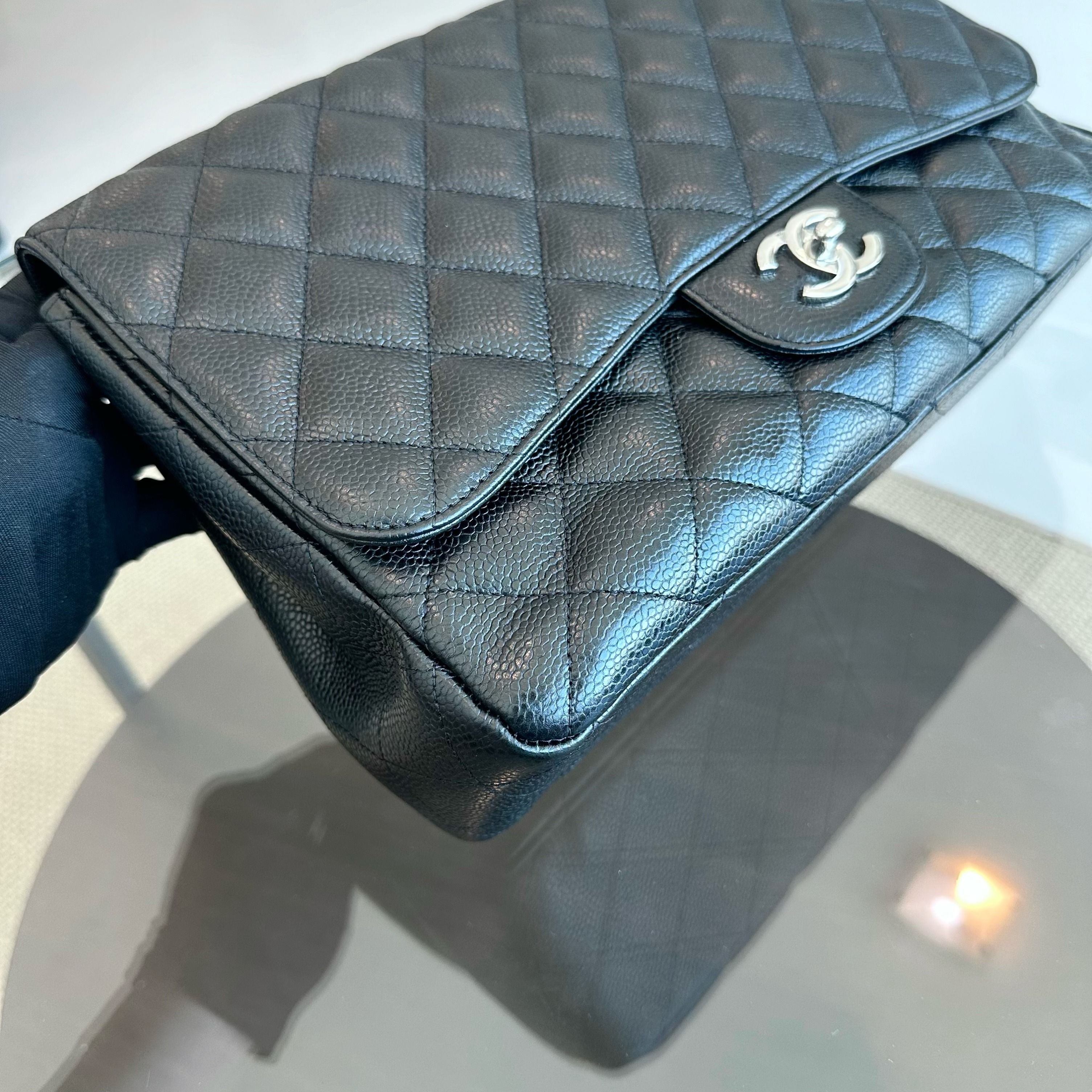 Chanel Classic Flap Jumbo 30cm Single Flap Black SHW No 13 - Luxury Evermore