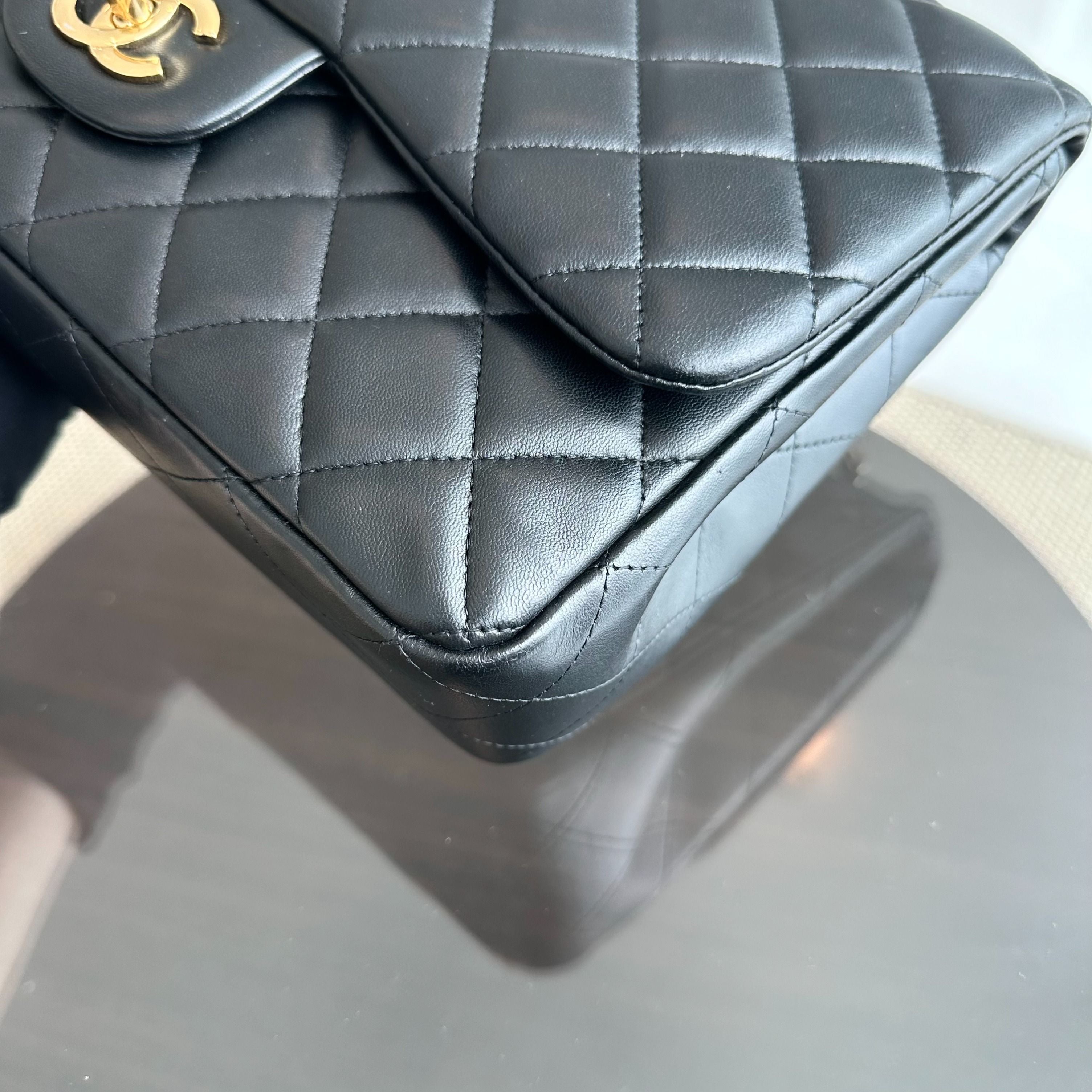 Chanel Classic Flap Jumbo 30CM Single Flap Quilted Lambskin Black GHW No 14 - Luxury Evermore