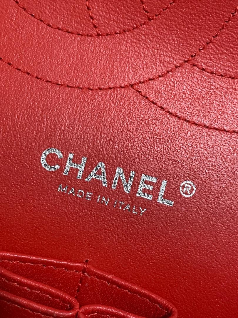 Chanel Classic Flap Jumbo CF Double Flap Red Patent Leather No 19 - Luxury Evermore