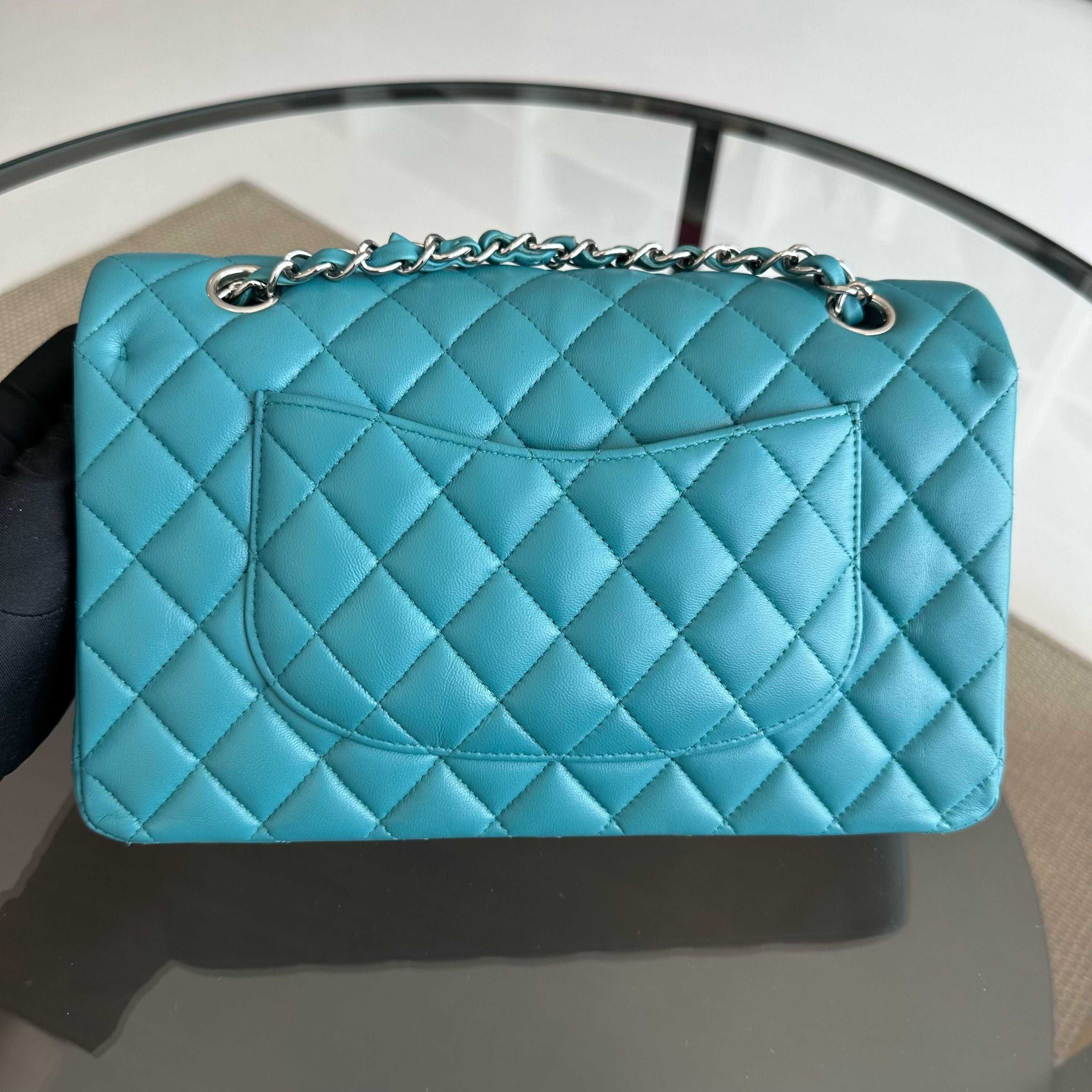 Chanel Classic Flap Medium Lambskin Blue SHW No 20 - Luxury Evermore