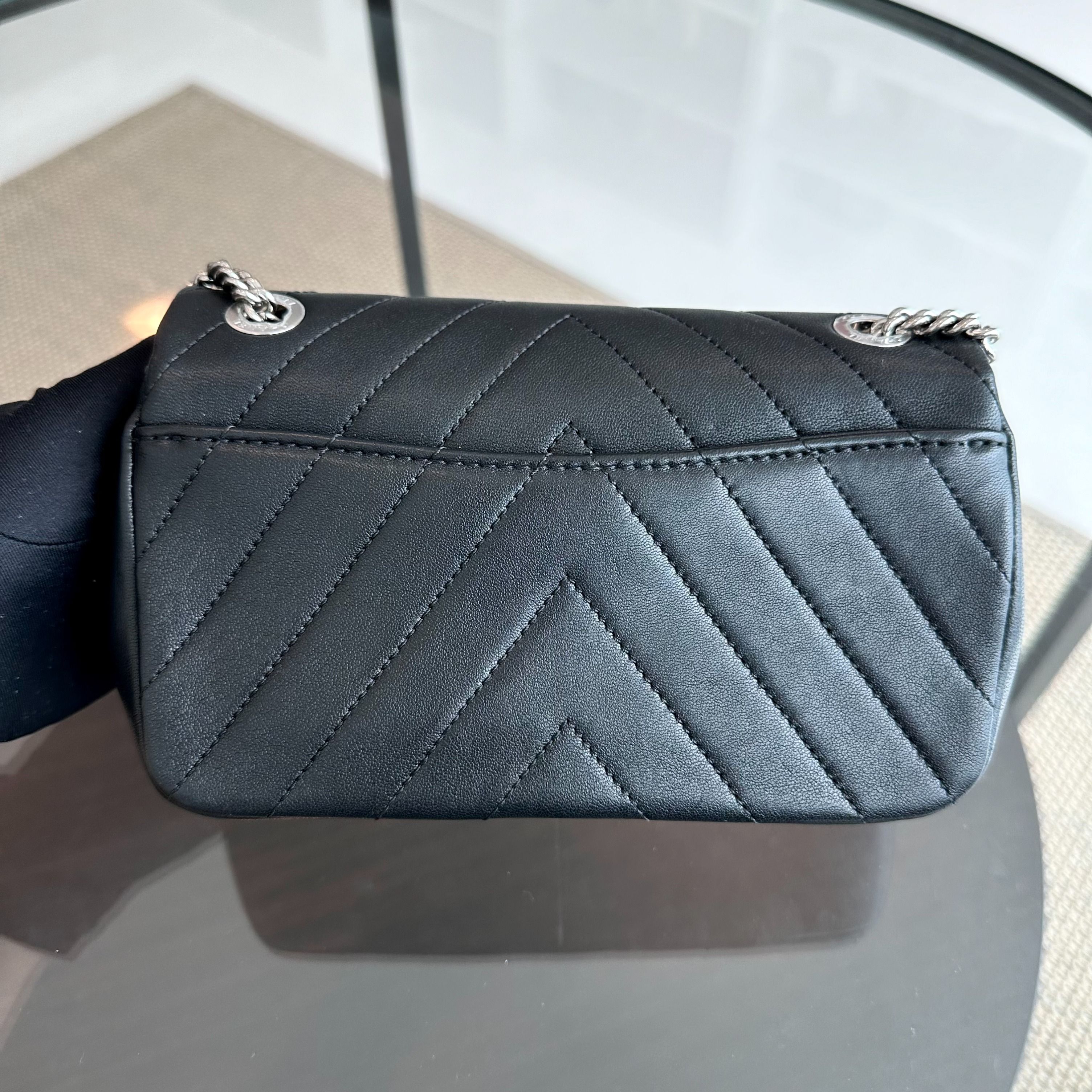 Chanel Classic Flap Mini Rectangular Chevron SHW - Luxury Evermore