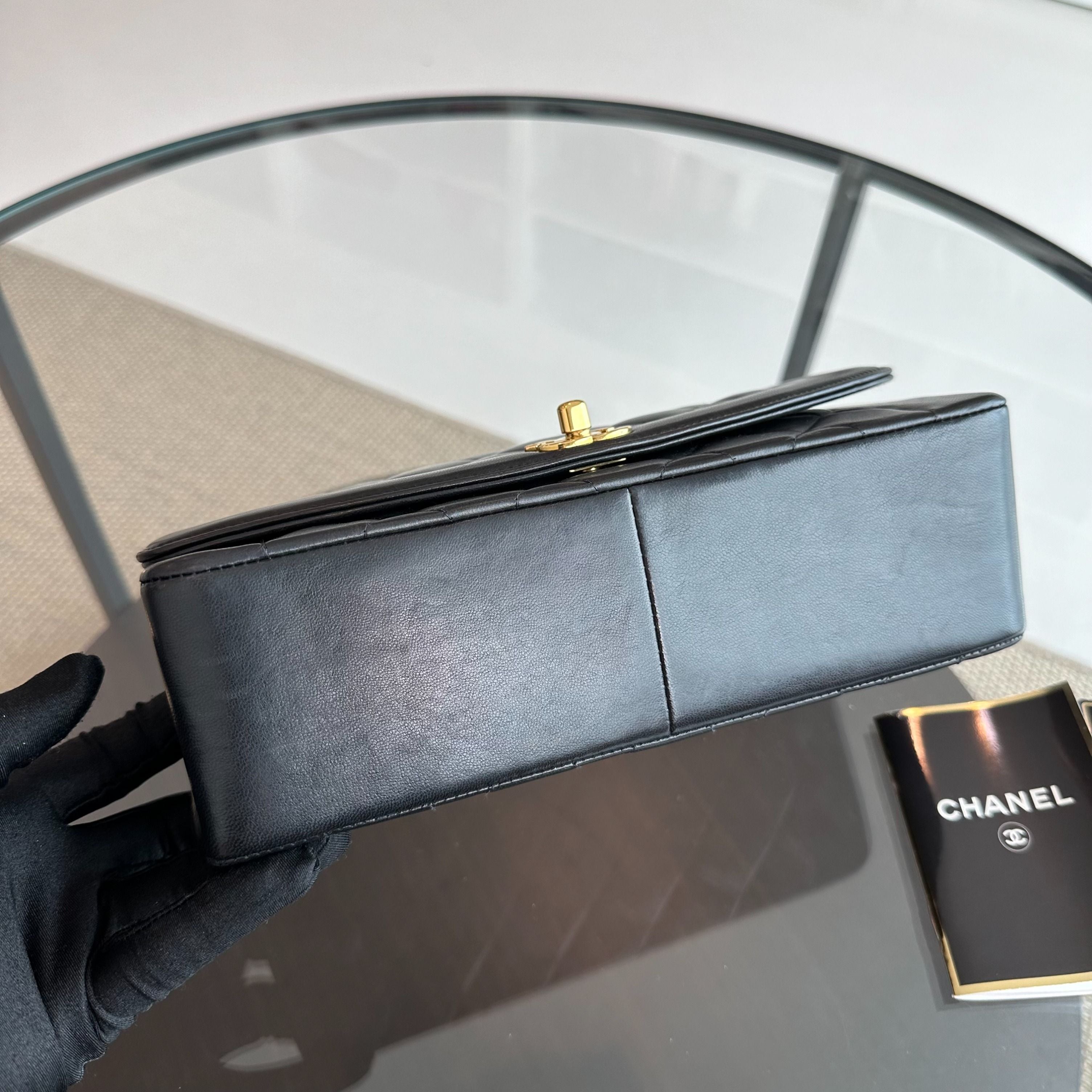 Chanel Diana Medium Black Lambskin Vintage GHW No 3 - Luxury Evermore