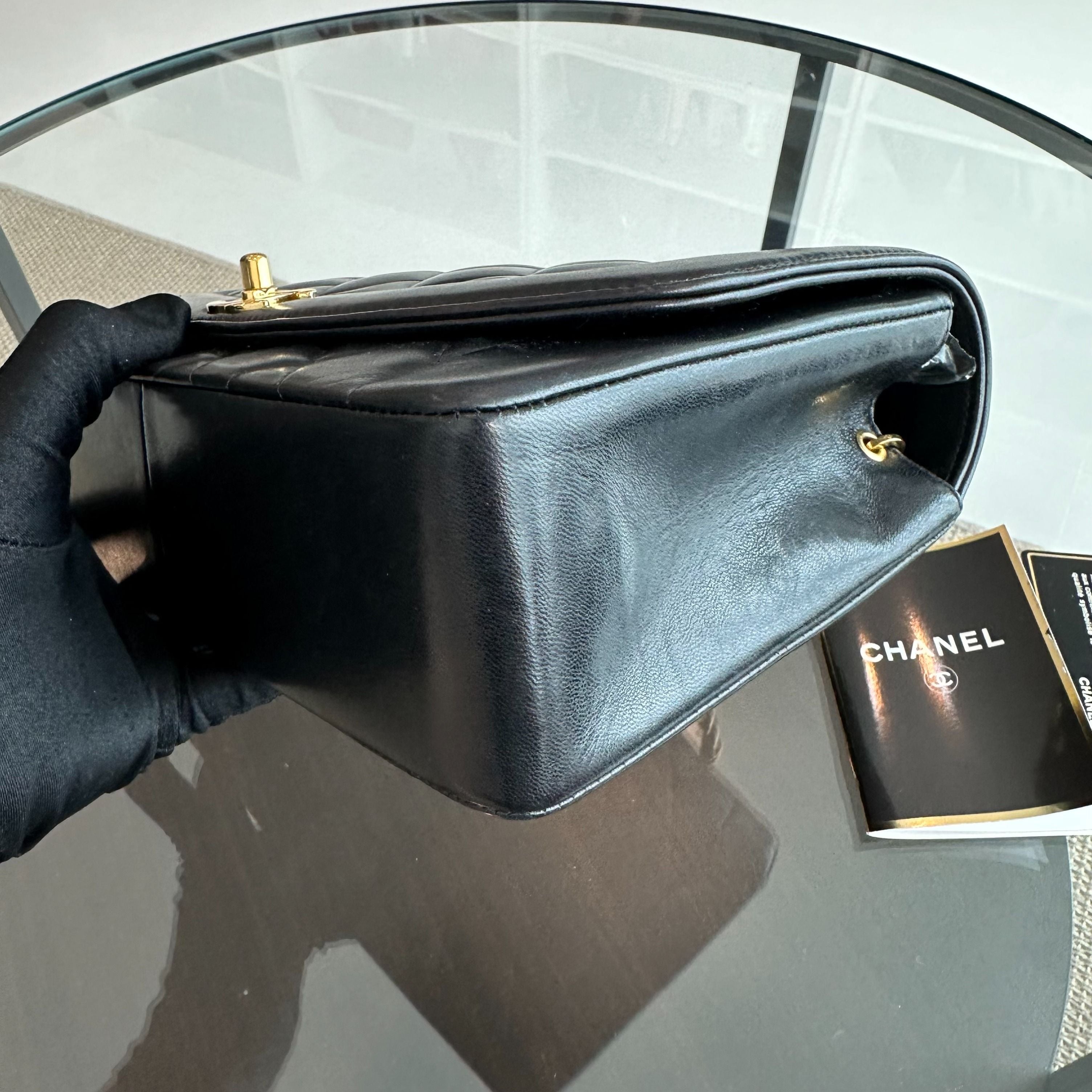 Chanel Diana Medium Black Lambskin Vintage GHW No 3 - Luxury Evermore