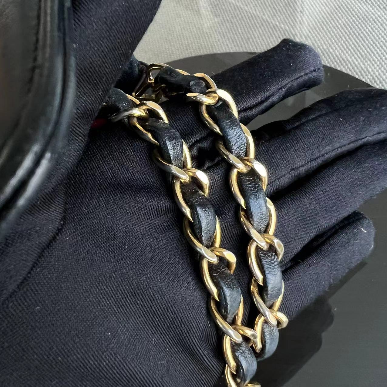 Chanel Diana Small 23CM Vintage Quilted Lambskin Black Golden Hardware Series 2 - Luxury Evermore