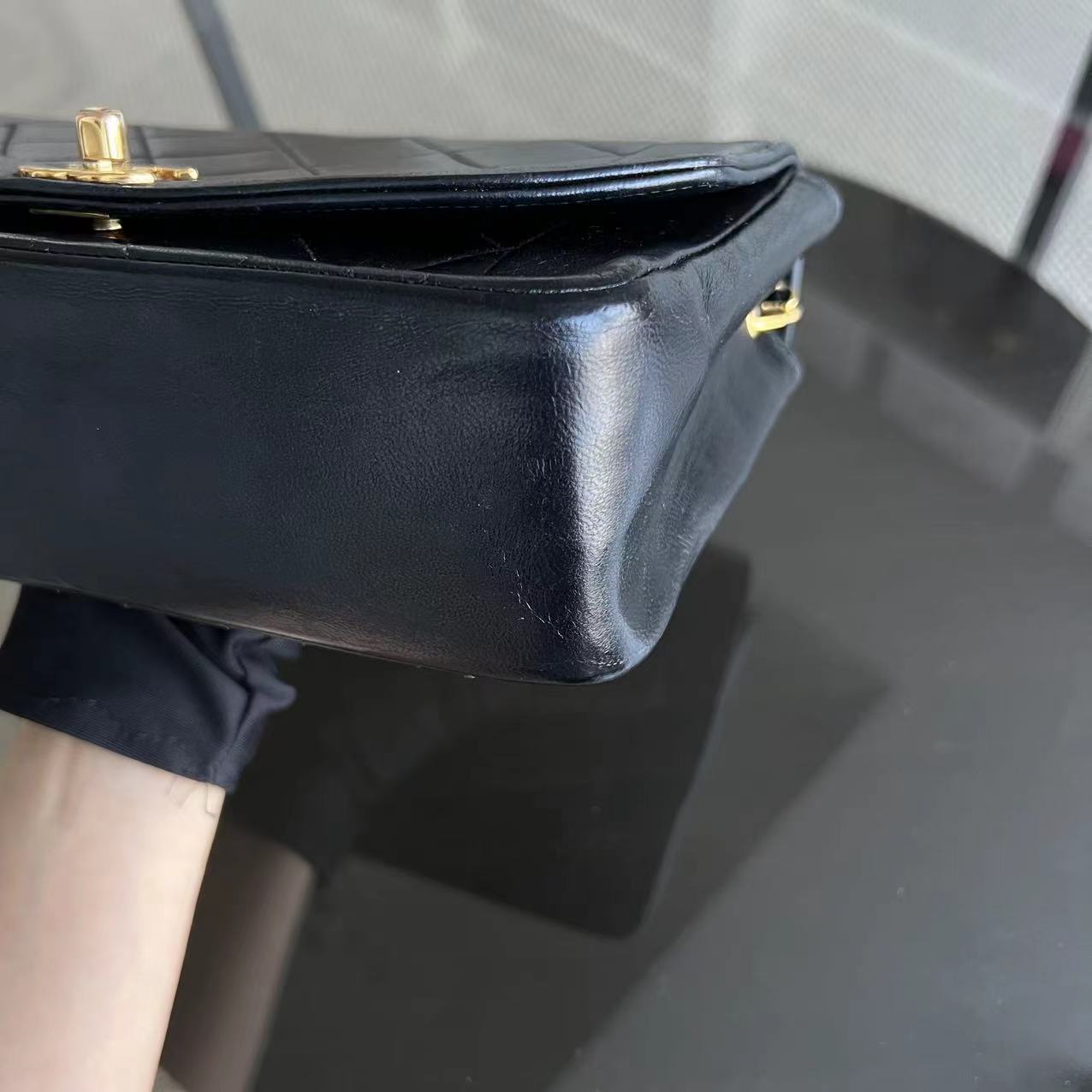 Chanel Diana Small 23CM Vintage Quilted Lambskin Black Golden Hardware Series 2 - Luxury Evermore
