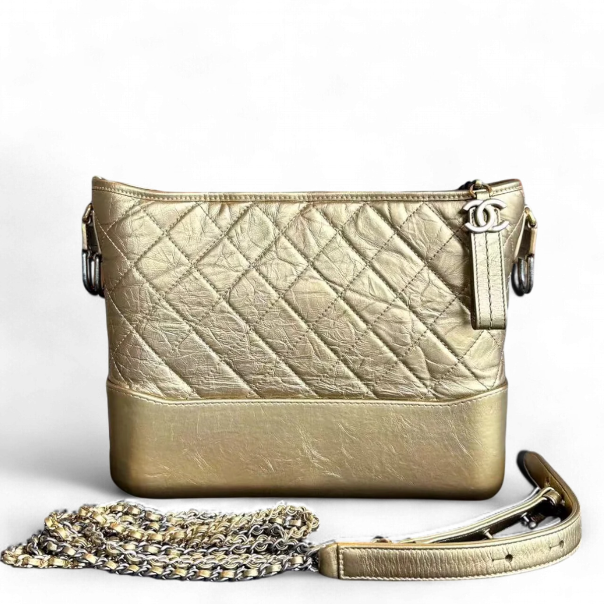 Chanel Gabrielle Hobo Medium 28CM Quilted Calfskin Gold GHW