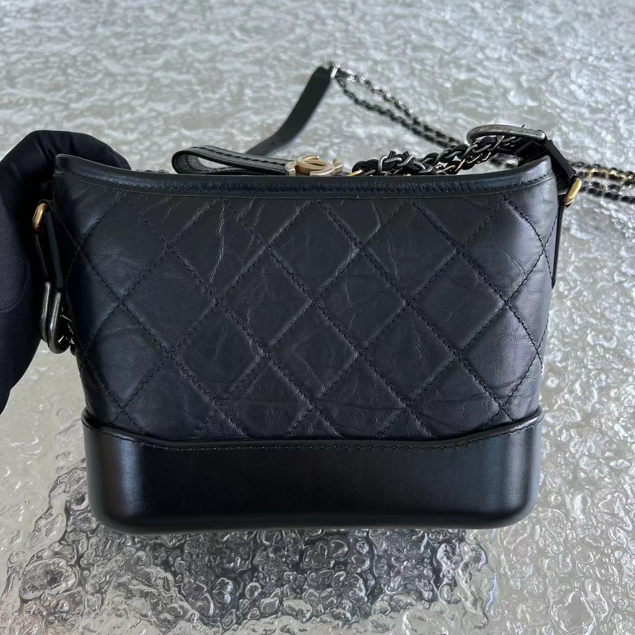 Chanel Gabrielle Small Quilted Calfskin Black Two-tone Hardware Series 28 - Luxury Evermore