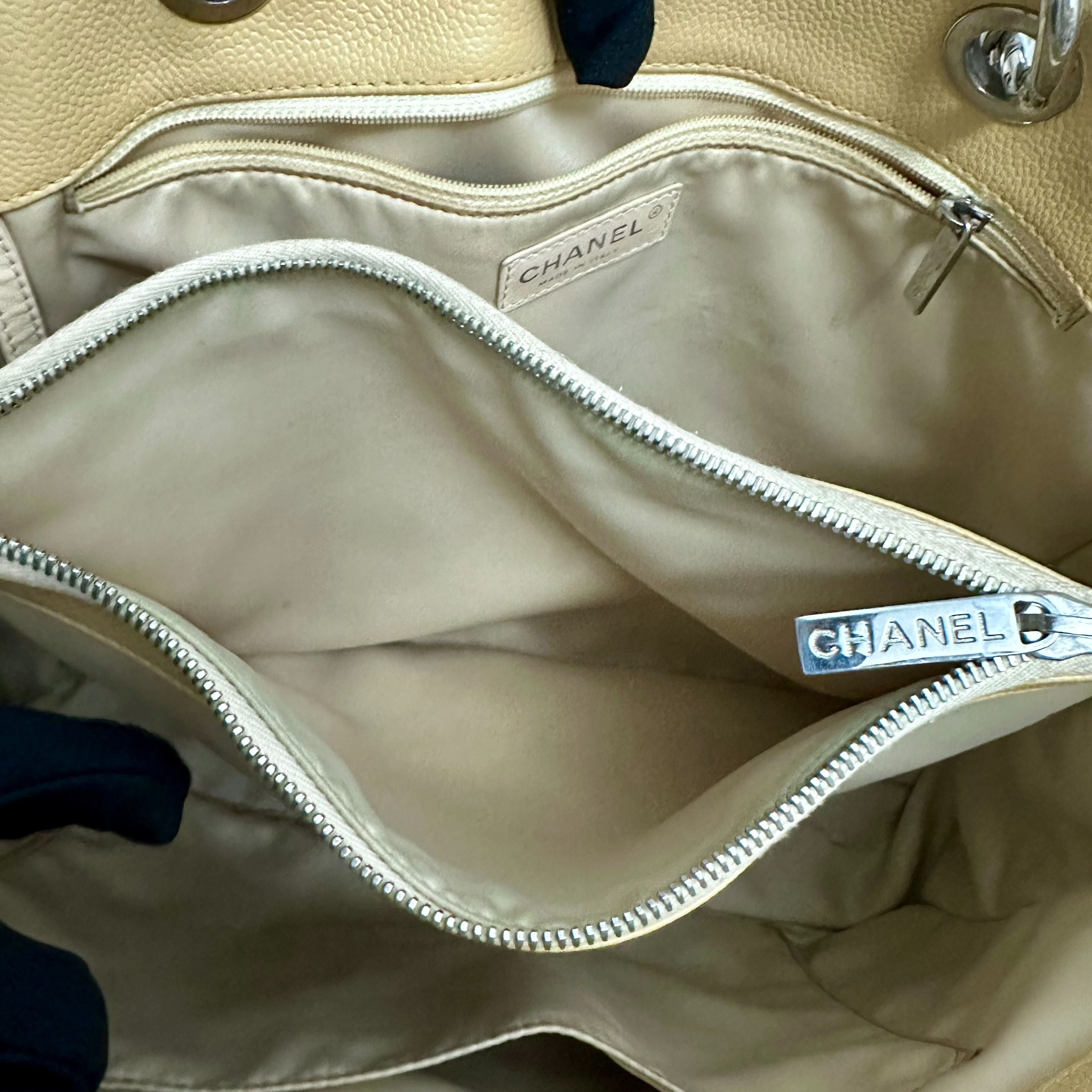 Chanel GST Grand Shopping Tote Beige Cavair GHW No 16 - Luxury Evermore