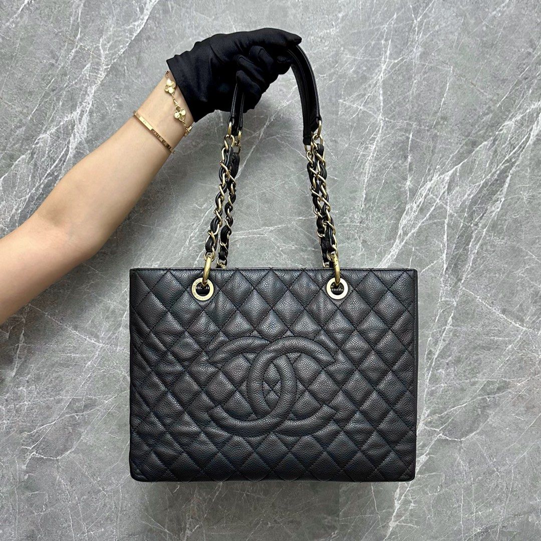 Chanel GST Grand Shopping Tote Caviar Black GHW - Luxury Evermore