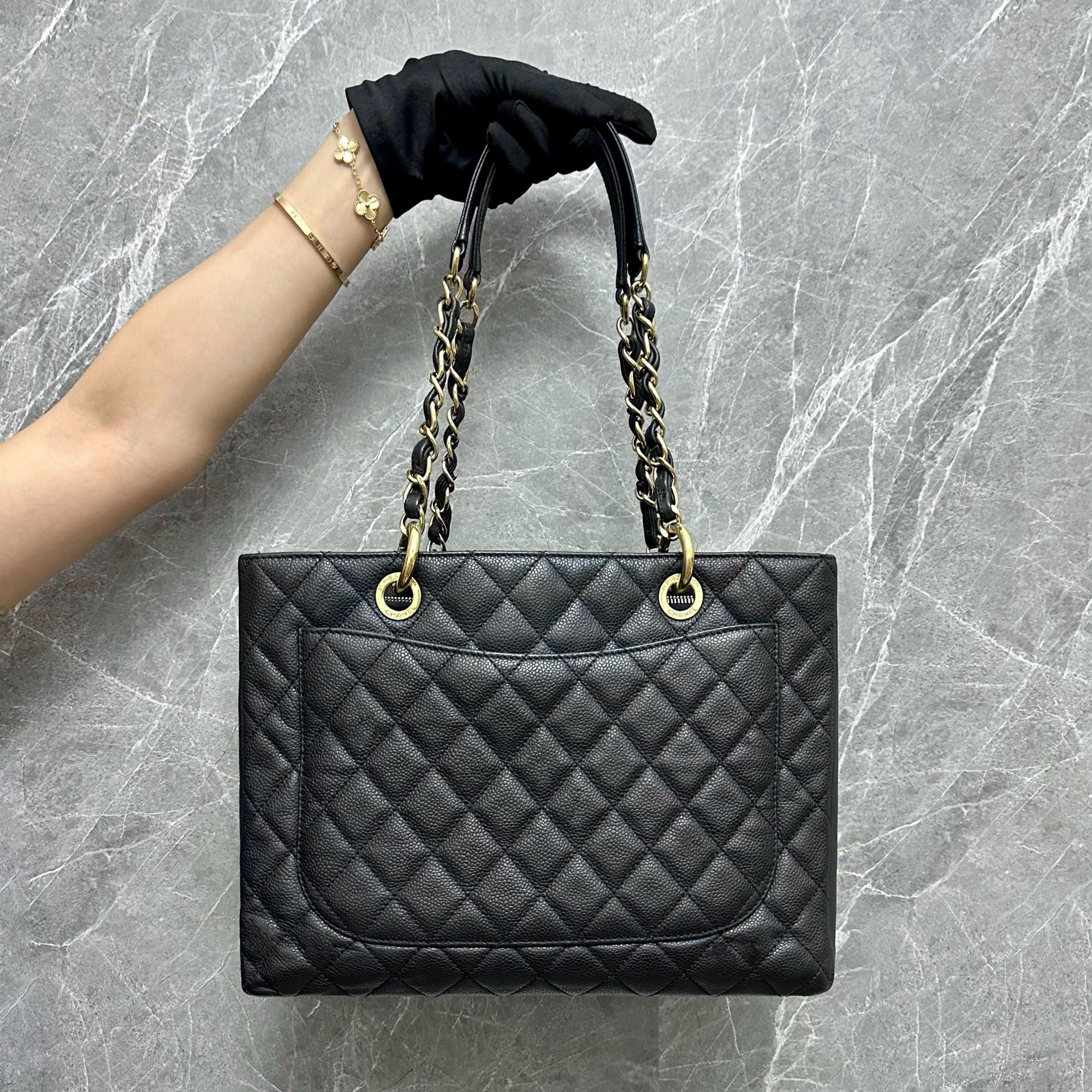 Chanel GST Grand Shopping Tote Caviar Black GHW - Luxury Evermore