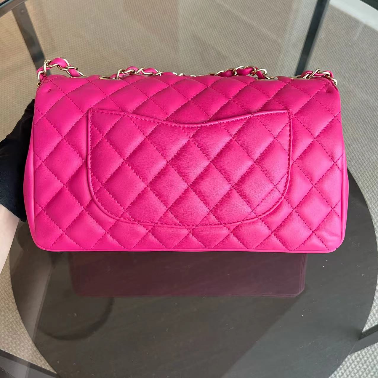 Chanel Mademoiselle Medium Chic Seasonal Flap 25CM Lambskin Hot Pink GHW No 21 - Luxury Evermore