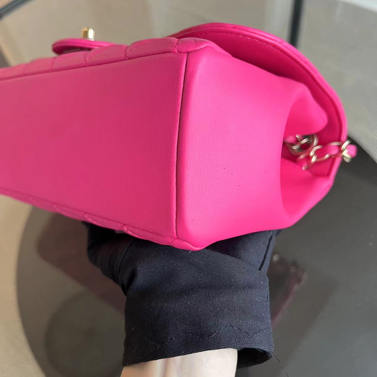 Chanel Mademoiselle Medium Chic Seasonal Flap 25CM Lambskin Hot Pink GHW No 21 - Luxury Evermore