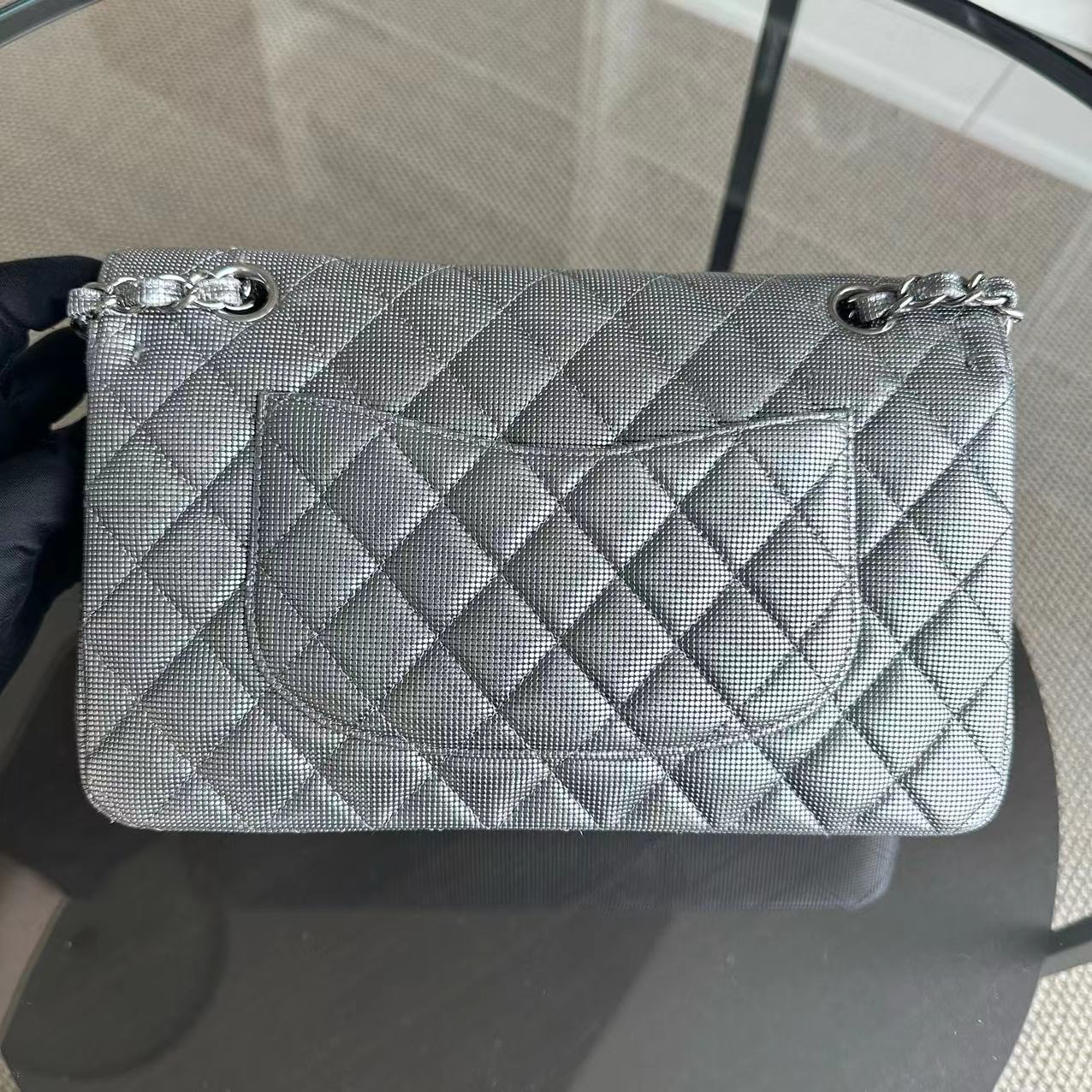 Chanel Medium Calfskin Classic Flap Double Flap Metallic Pixelated Pixel Limited Edition No 21 - Luxury Evermore