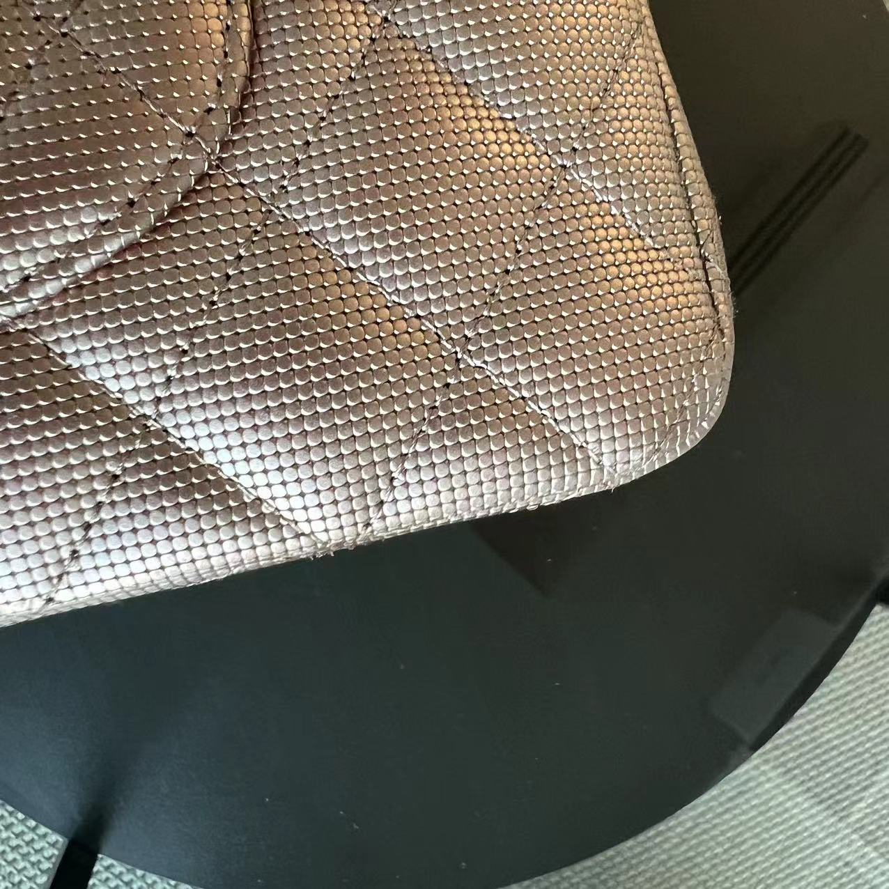 Chanel Medium Calfskin Classic Flap Double Flap Metallic Pixelated Pixel Limited Edition Pink Silver Hardware No 21 - Luxury Evermore