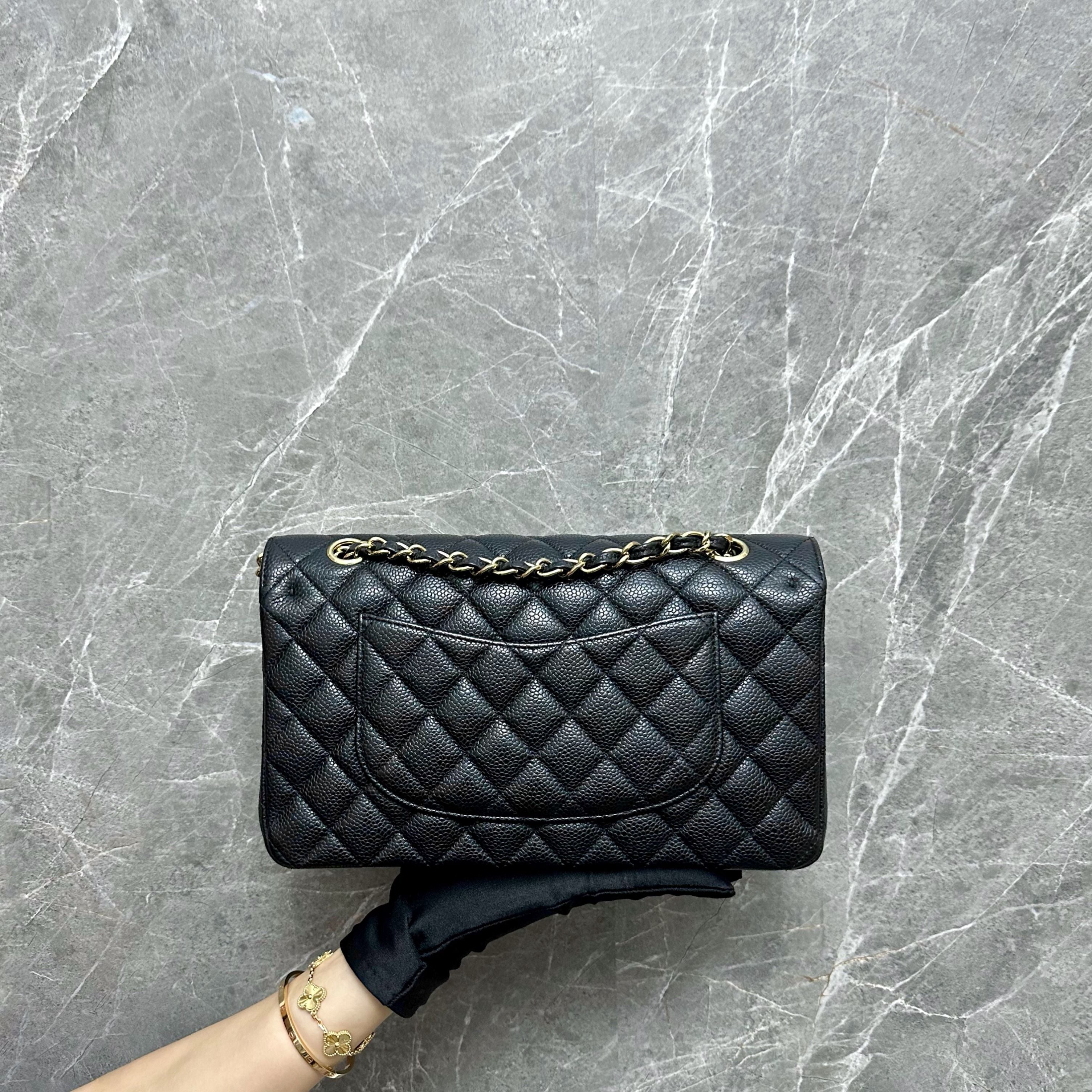 Chanel Medium Caviar Classic Flap Black GHW No 13 - Luxury Evermore