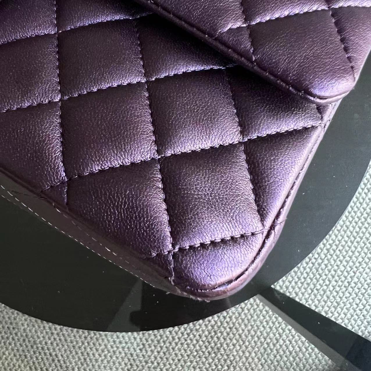 Chanel Medium Classic Flap Quilted Lambskin Purple Silver Hardware Series 24 - Luxury Evermore