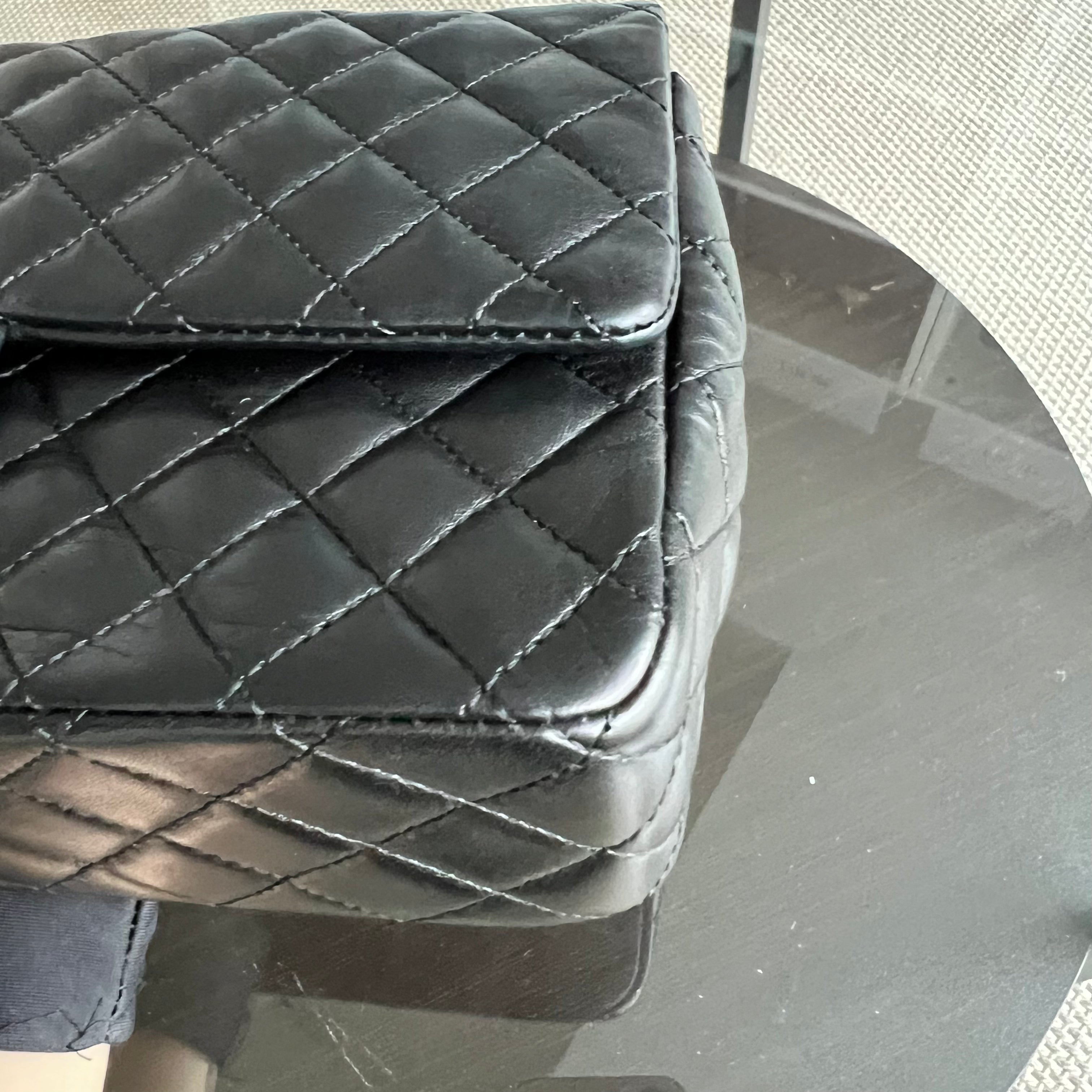 Chanel Medium Classic Flap Valentine Seasonal Flap Quilted Lambskin Black Golden Hardware Series 13 - Luxury Evermore