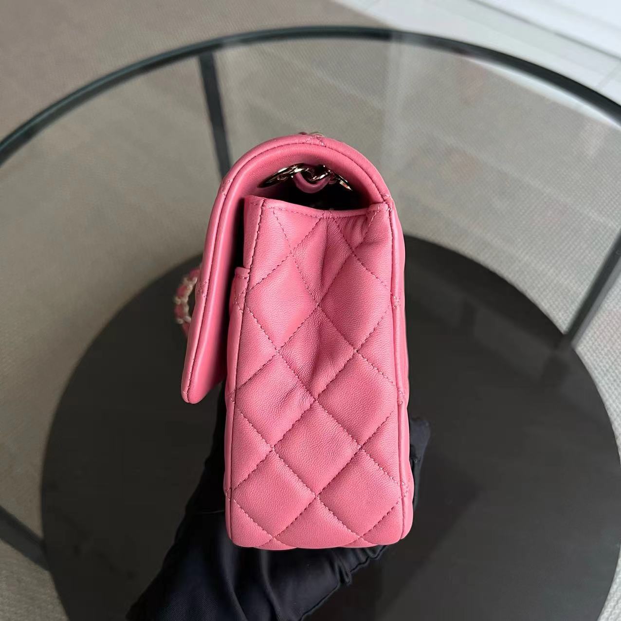 Chanel Medium Classic Flap Valentine Seasonal Flap Quilted Lambskin Sakura Pink Golden Hardware Series 19 - Luxury Evermore