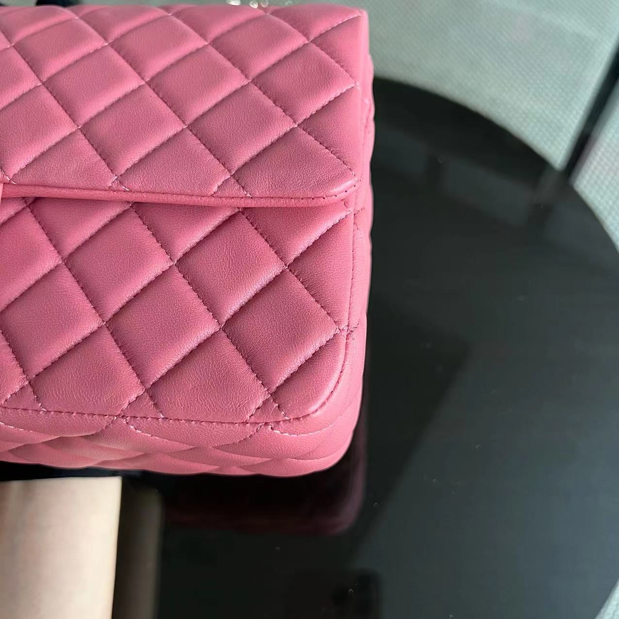 Chanel Medium Classic Flap Valentine Seasonal Flap Quilted Lambskin Sakura Pink Golden Hardware Series 19 - Luxury Evermore