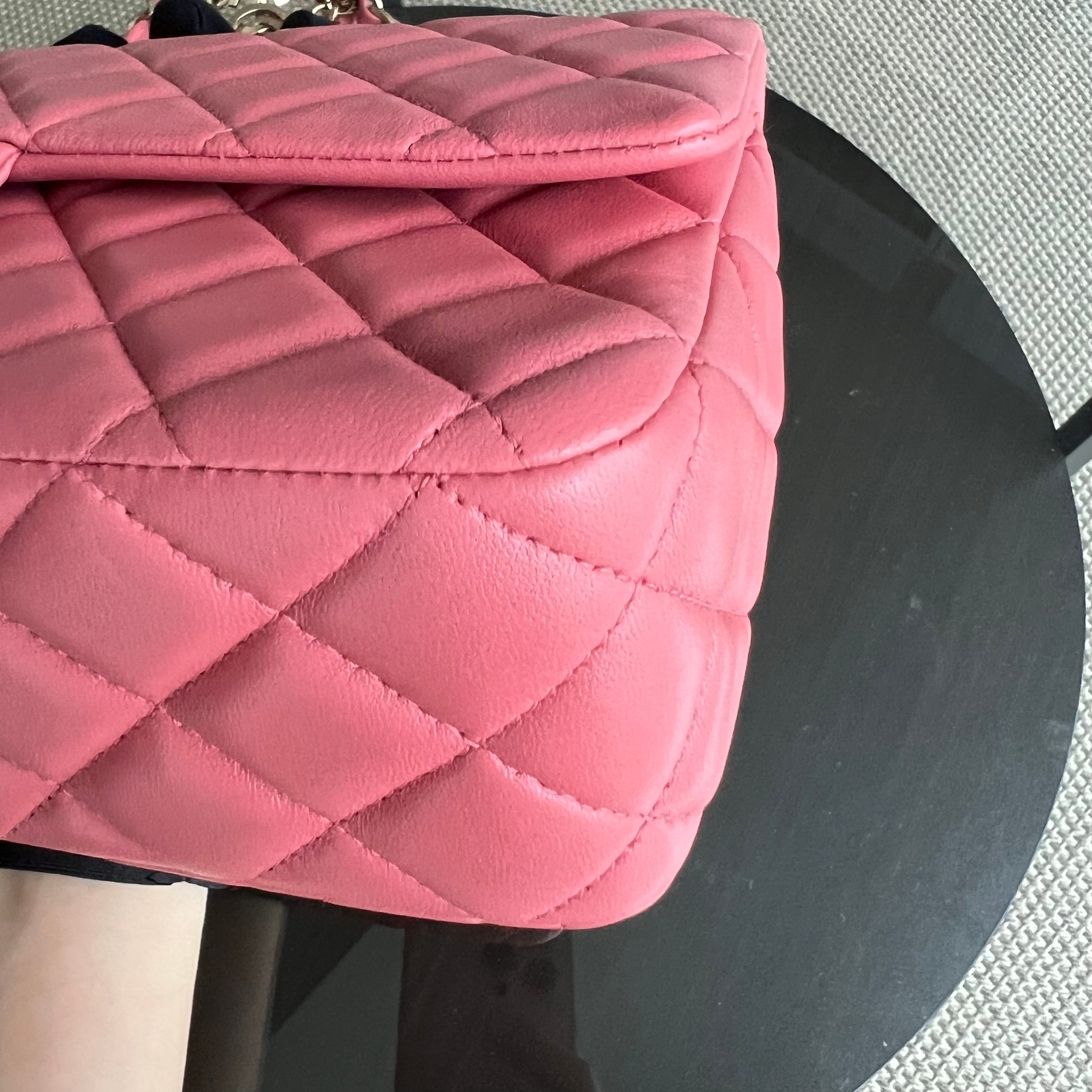 Chanel Medium Classic Flap Valentine Seasonal Quilted Lambskin Pink Series 19 - Luxury Evermore