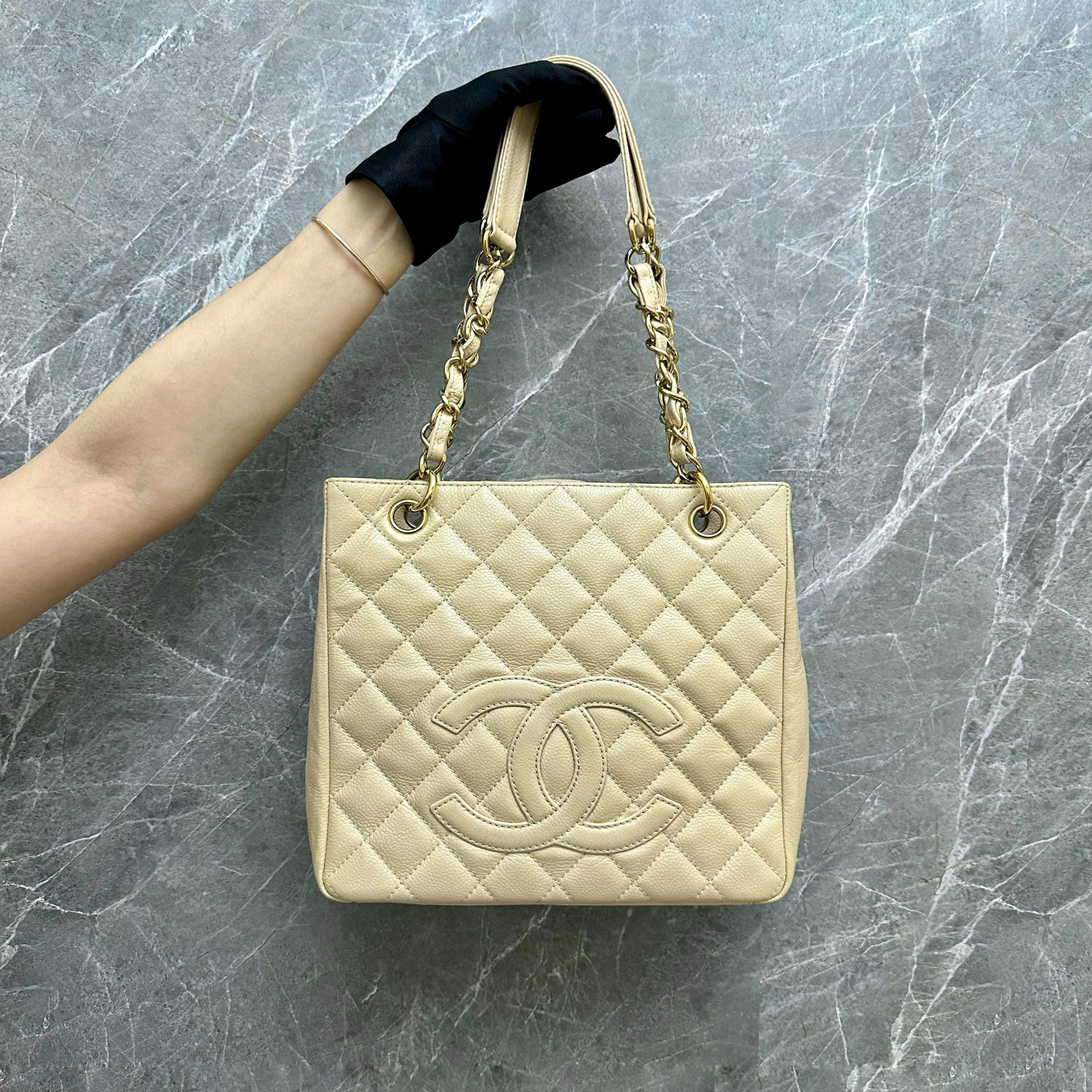 Chanel PST Beige Petite Shopping Tote No 12 - Luxury Evermore