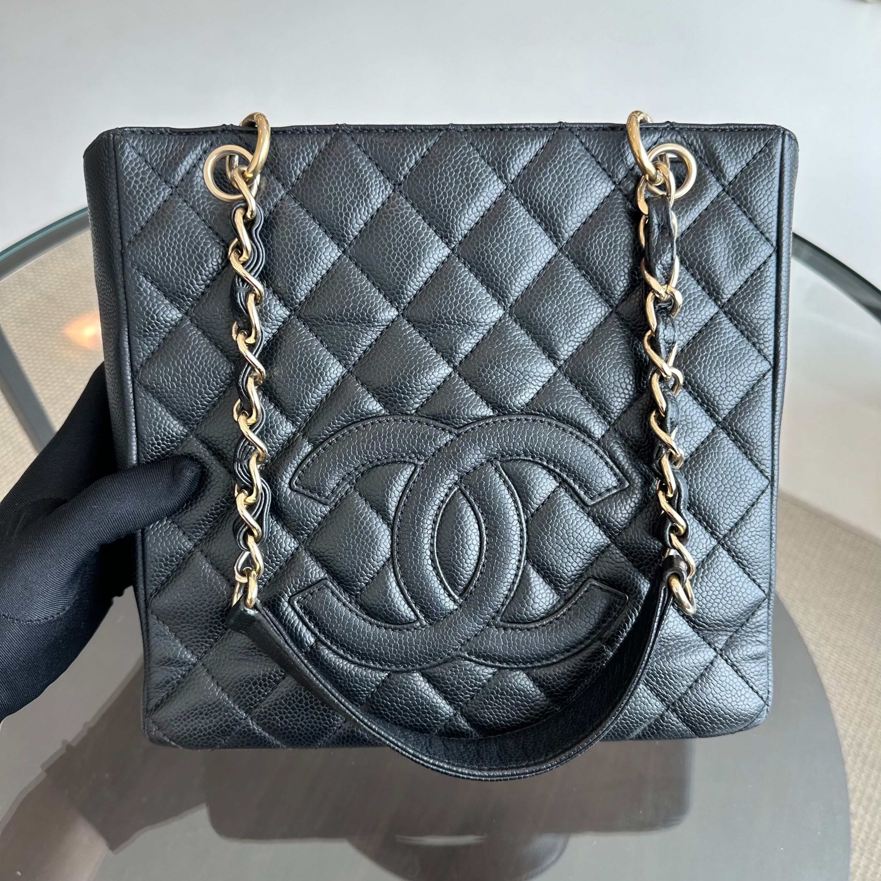 Chanel PST Caviar Petite Shopping Tote Black GHW No 11 - Luxury Evermore