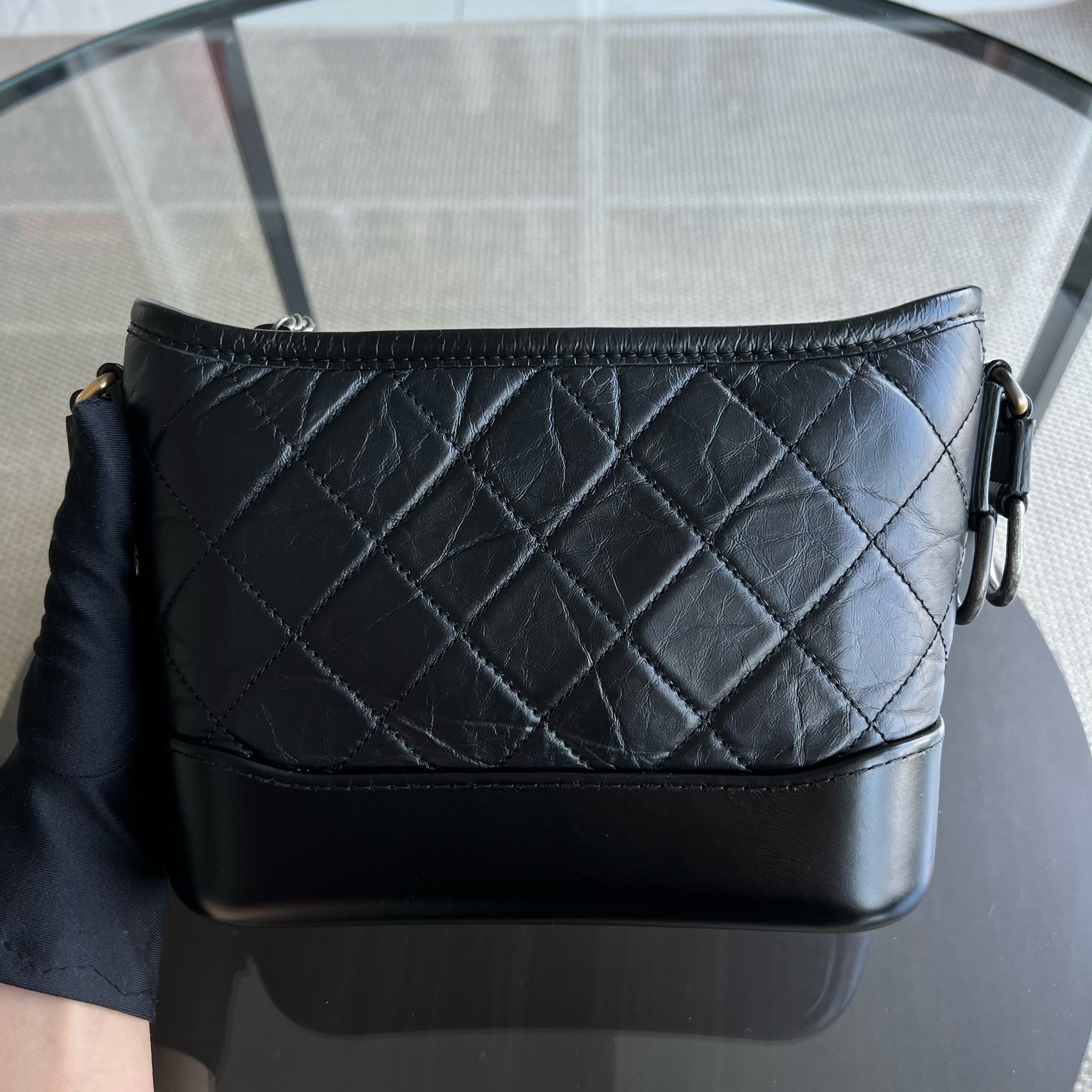 Chanel Small Gabrielle Quilted Calfskin Black Two-Tone Hardware Series 24 - Luxury Evermore