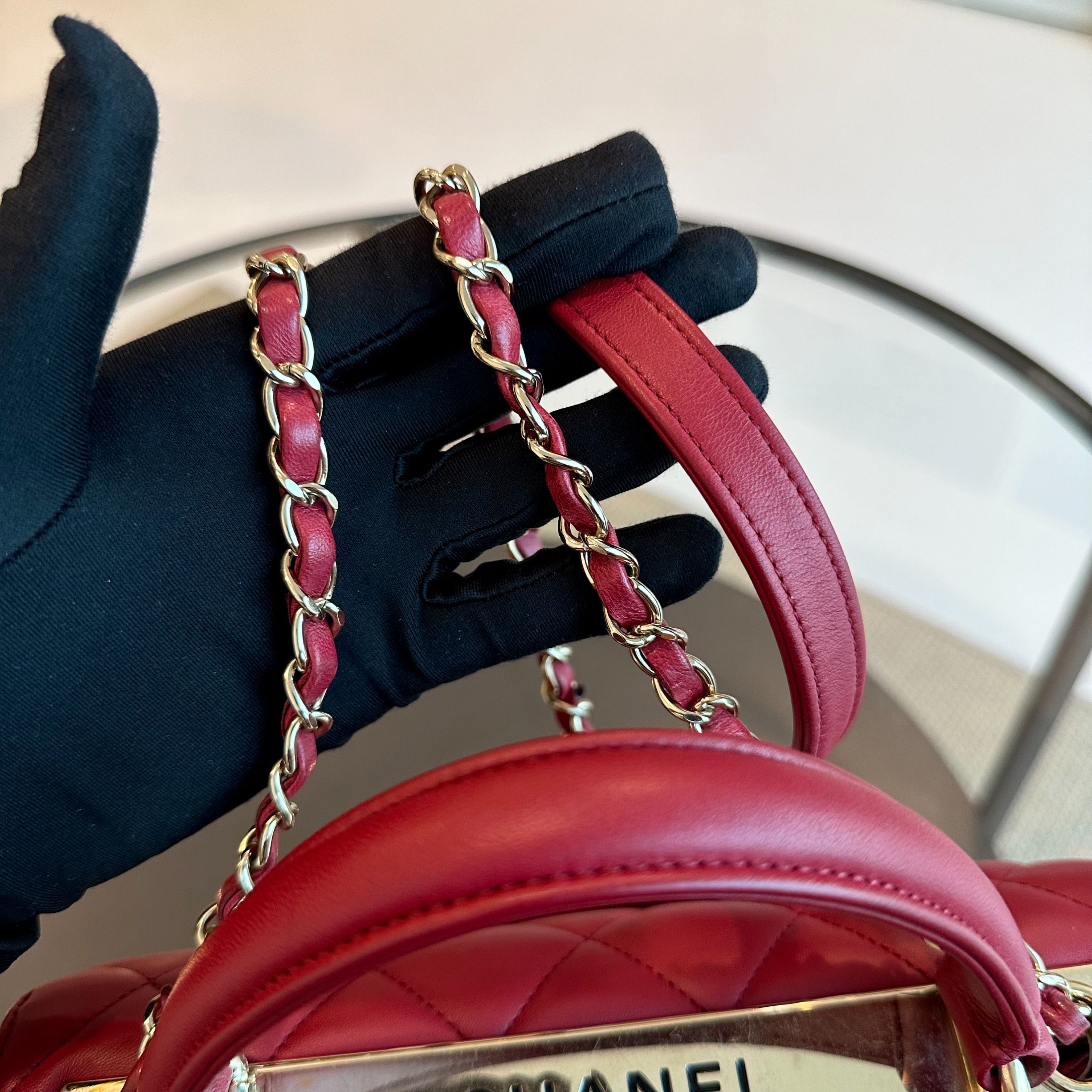 Chanel Small Trendy CC Flap Quilted Lambskin Red GHW No 28 - Luxury Evermore