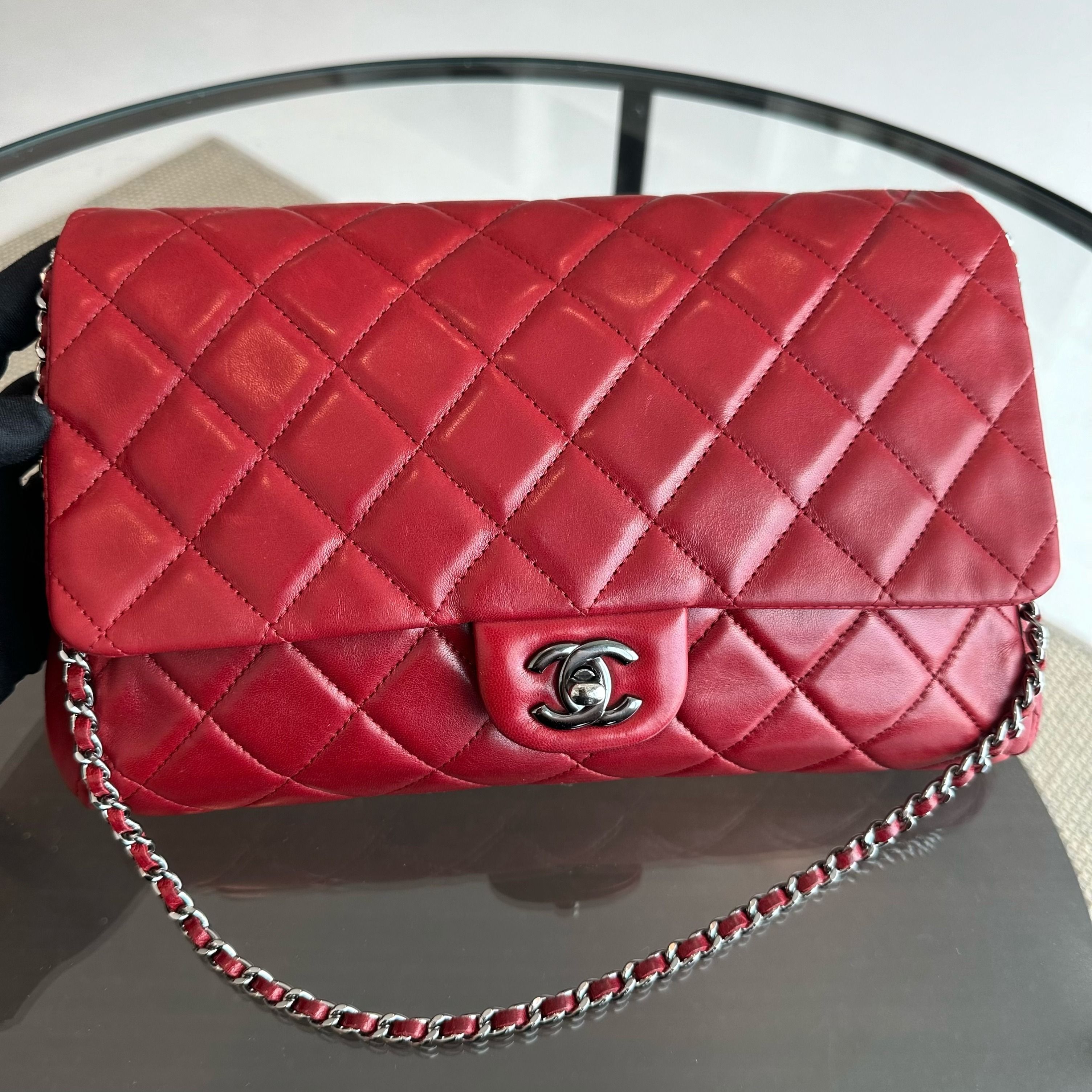 Chanel Timeless Classic Flap Lambskin Clutch Quilted Shoulder Bag No 15 - Luxury Evermore