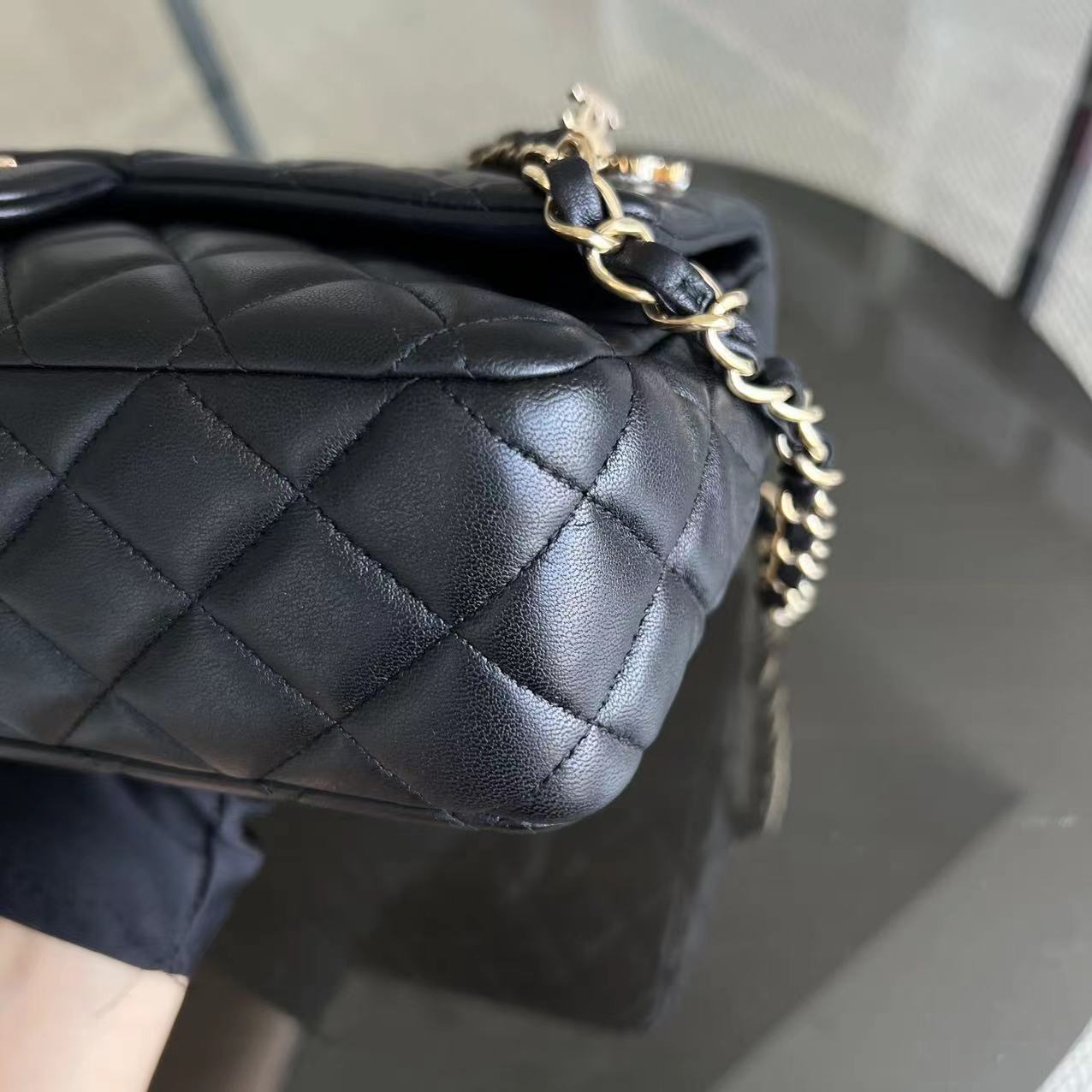 Chanel Valentine Medium Classic Flap Quilted Lambskin Black Golden Hardware Series 19 - Luxury Evermore