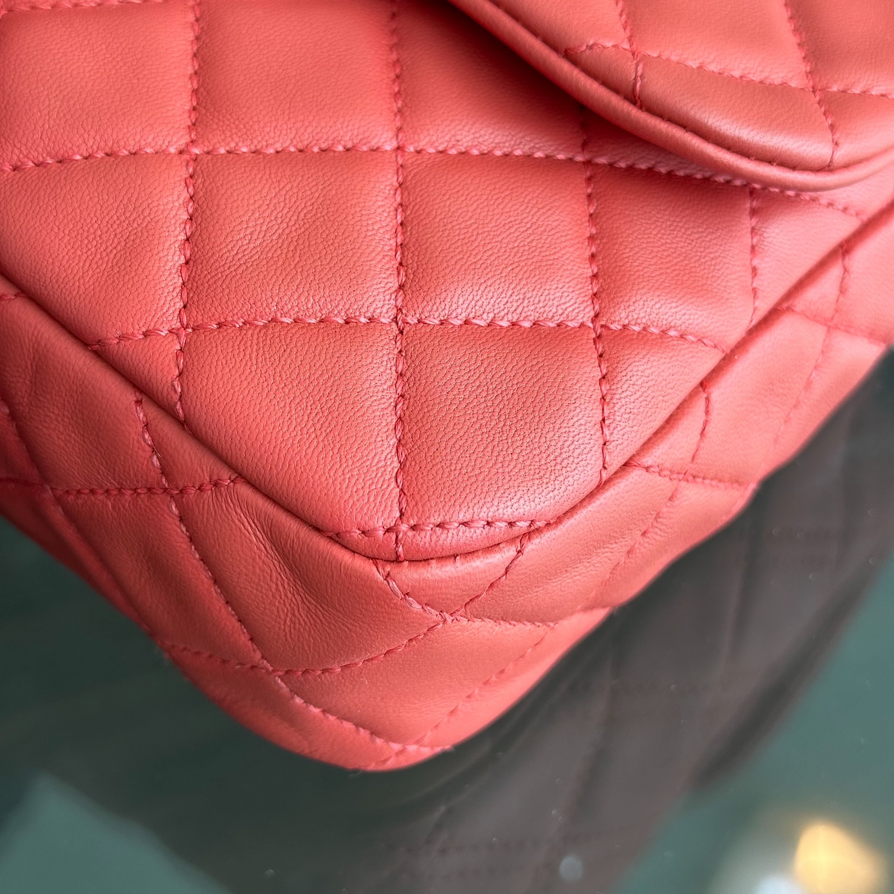 Chanel Valentine Seasonal Flap Medium Timeless Lambskin Red Pink GHW No 14 - Luxury Evermore